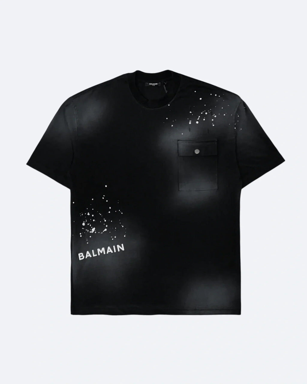Balmain – Vyprané tričko s kapsou – Černé