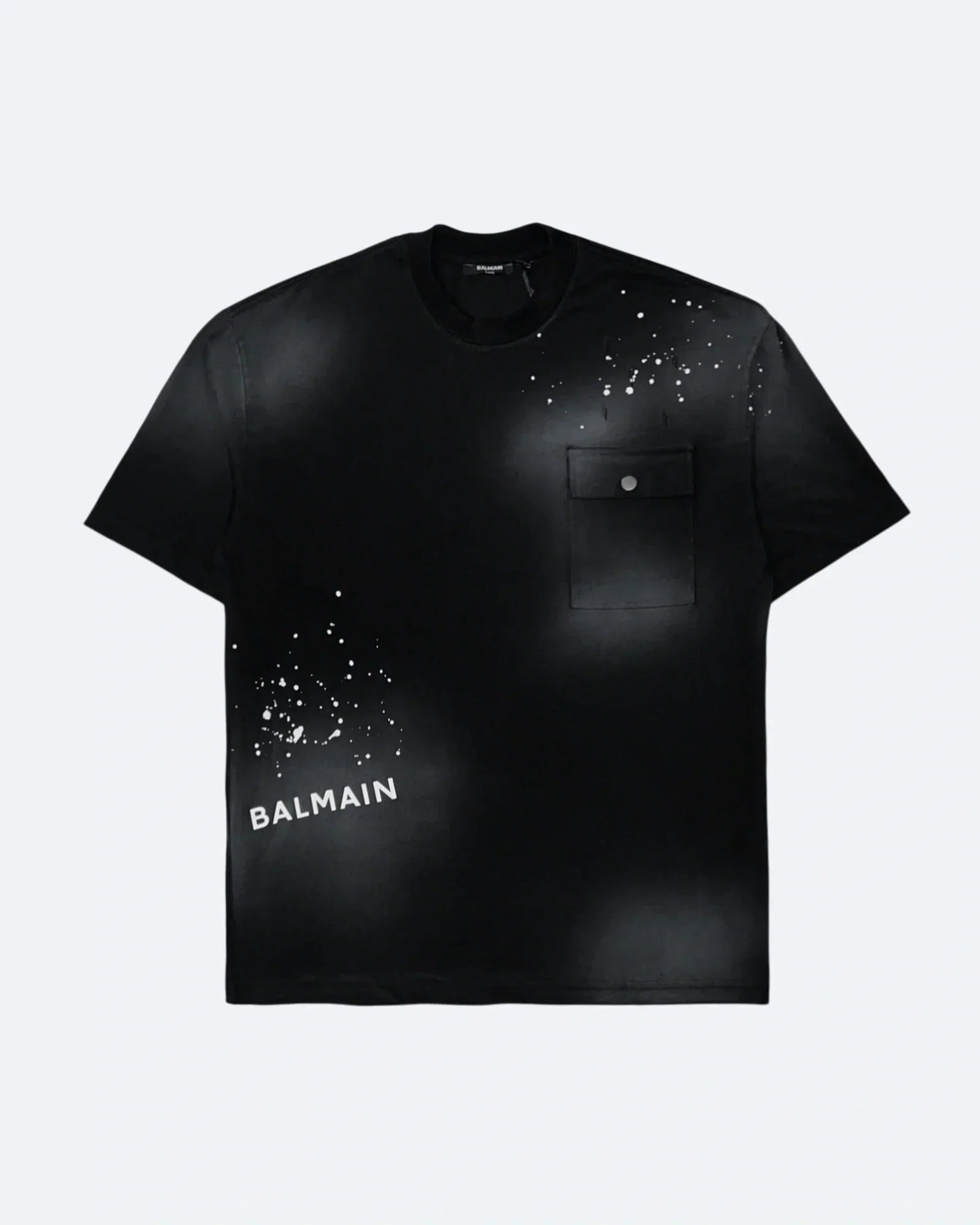 Balmain – Vyprané tričko s kapsou – Černé