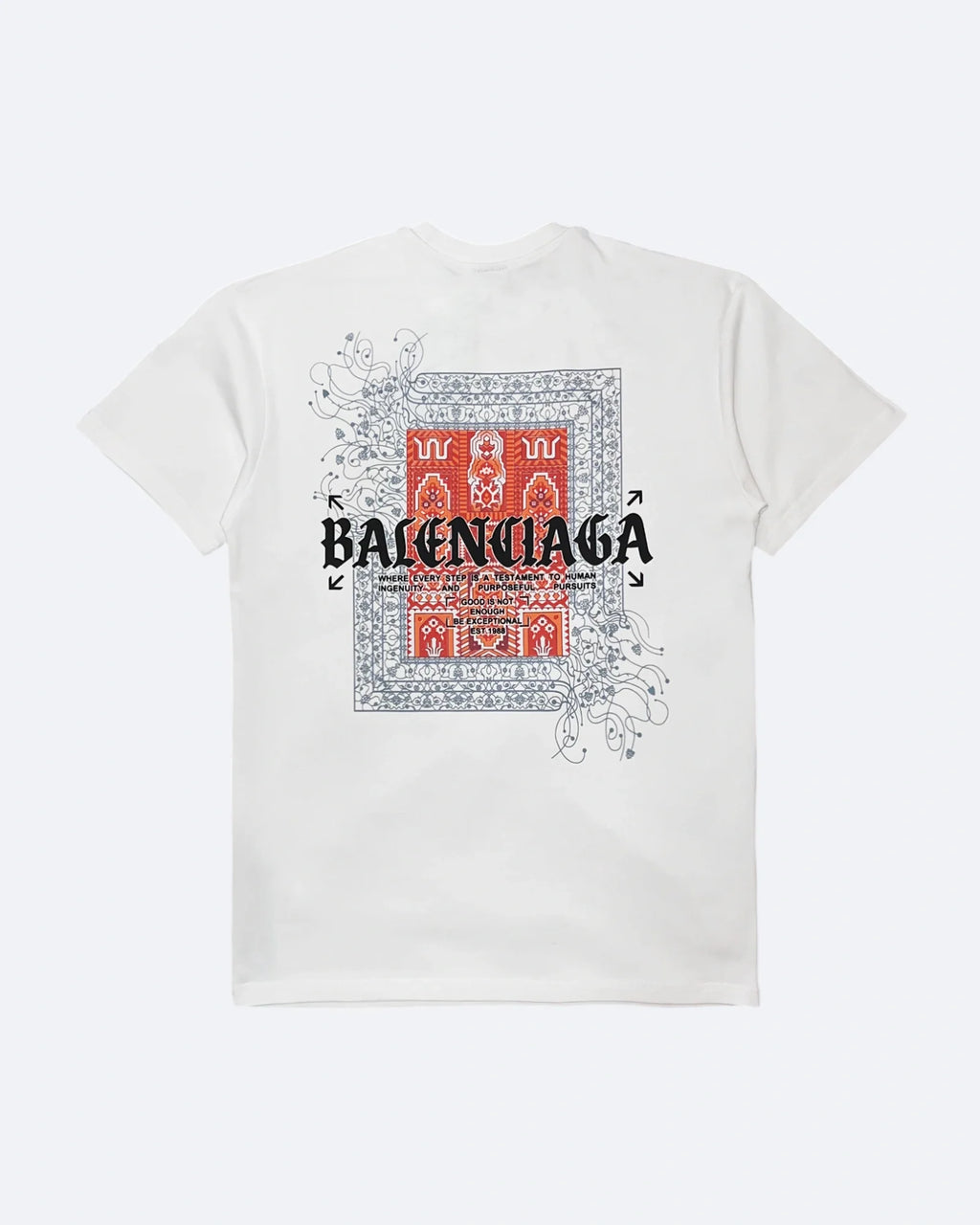 Balenciaga – Červené tričko Bandana – bílé