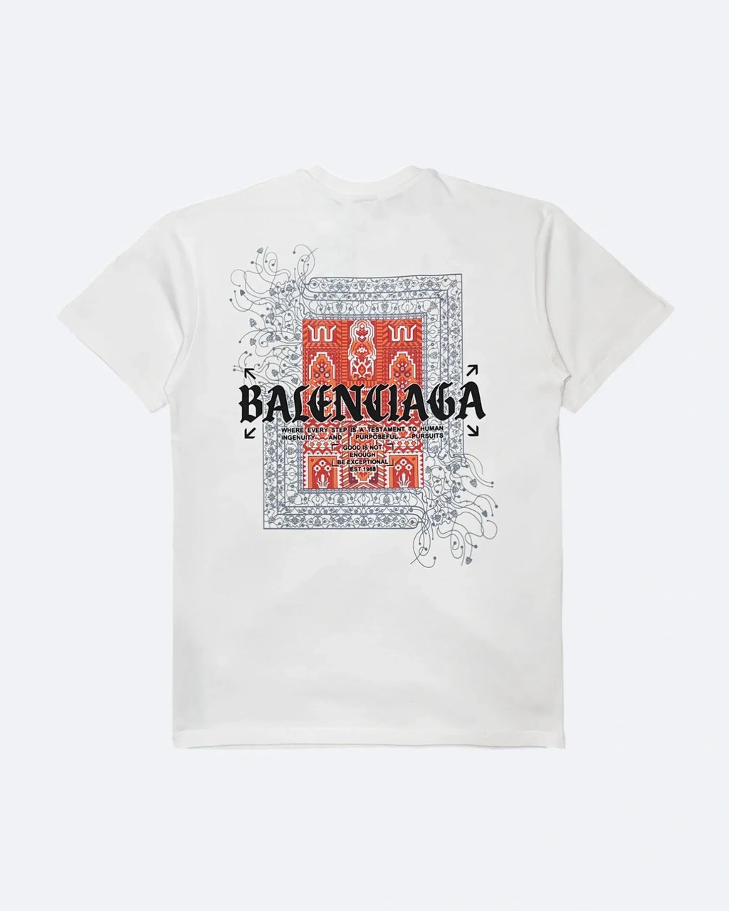 Balenciaga – Červené tričko Bandana – bílé