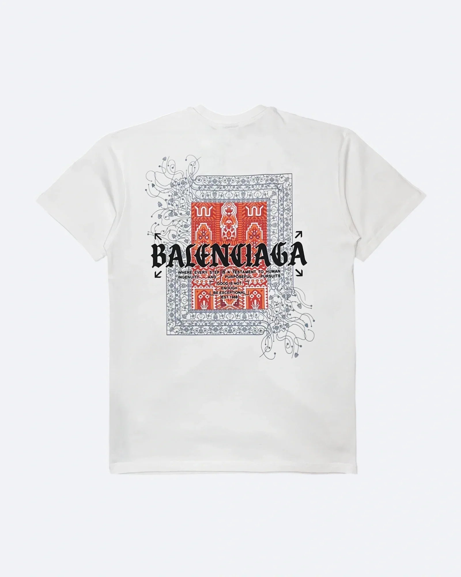Balenciaga – Červené tričko Bandana – bílé