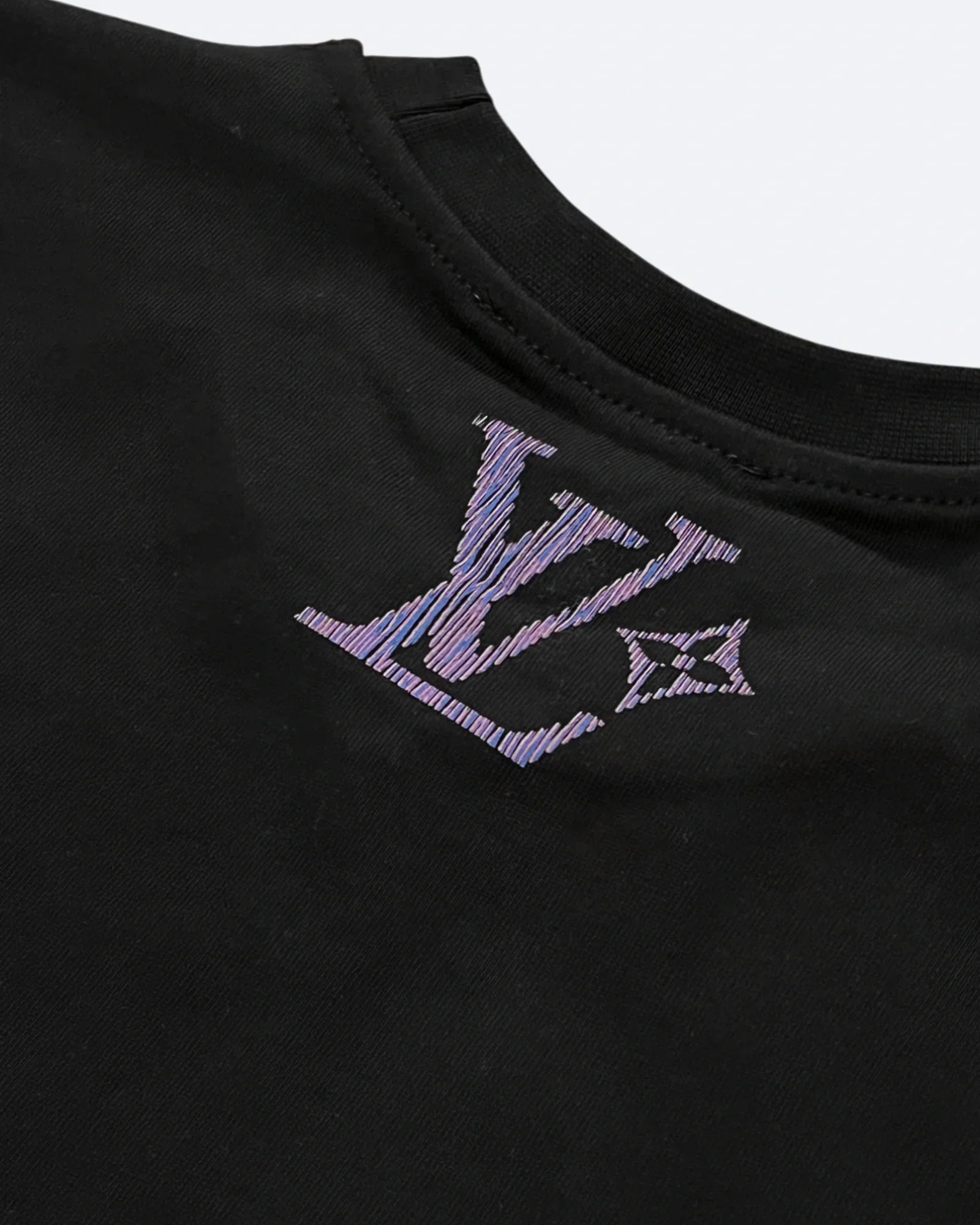 Louis Vuitton - tričko s logem Lovers Stripes - černé