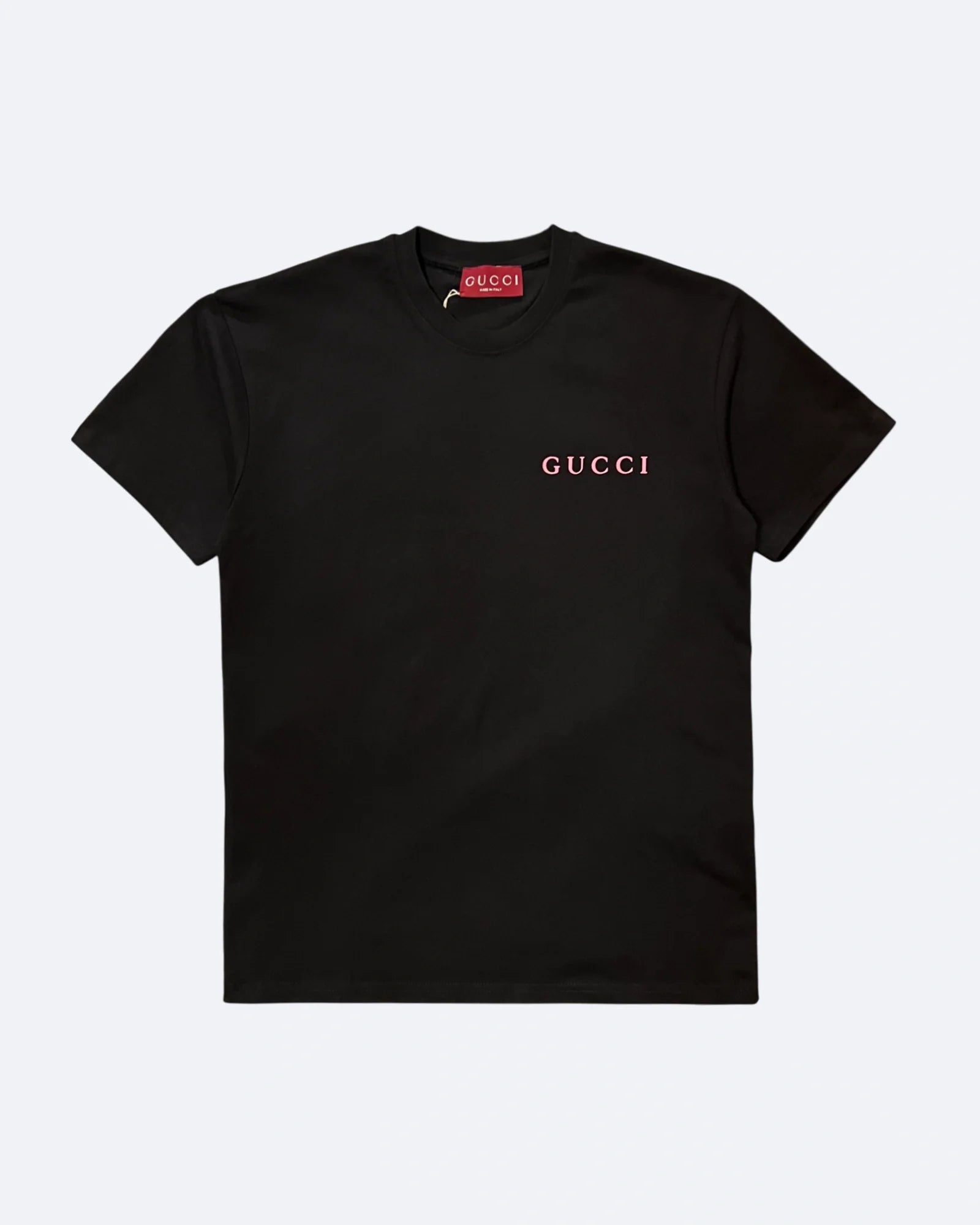 Gucci – Růžové tričko s logem – černé