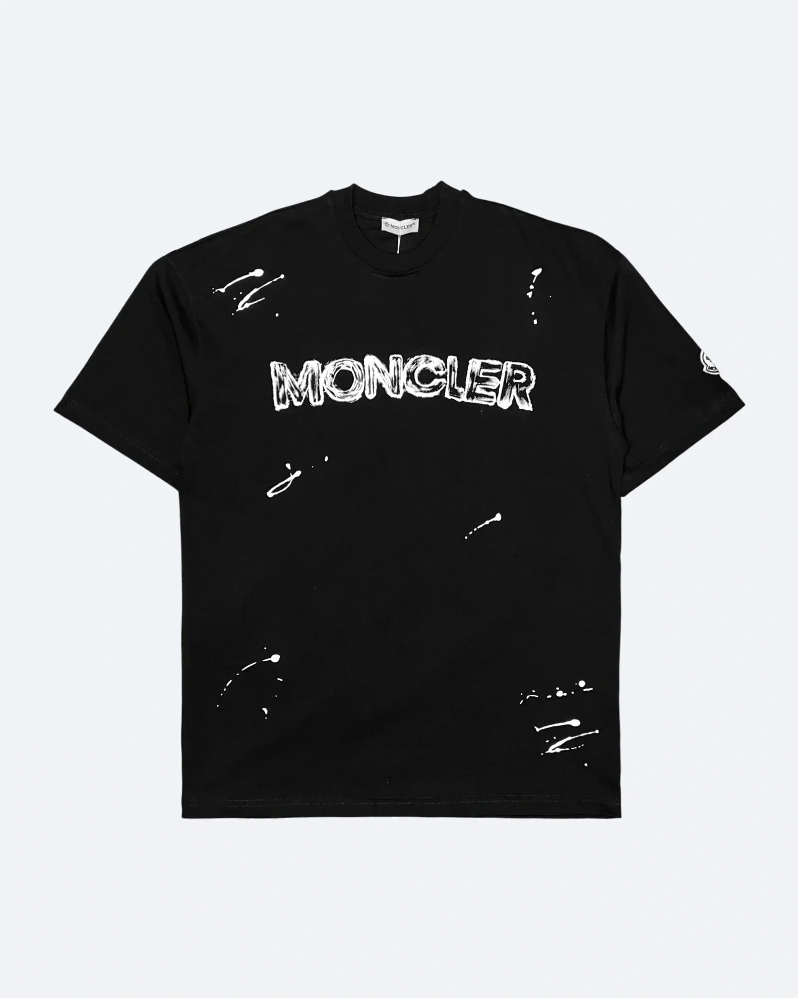 Moncler - Tričko s nakresleným logem - černé