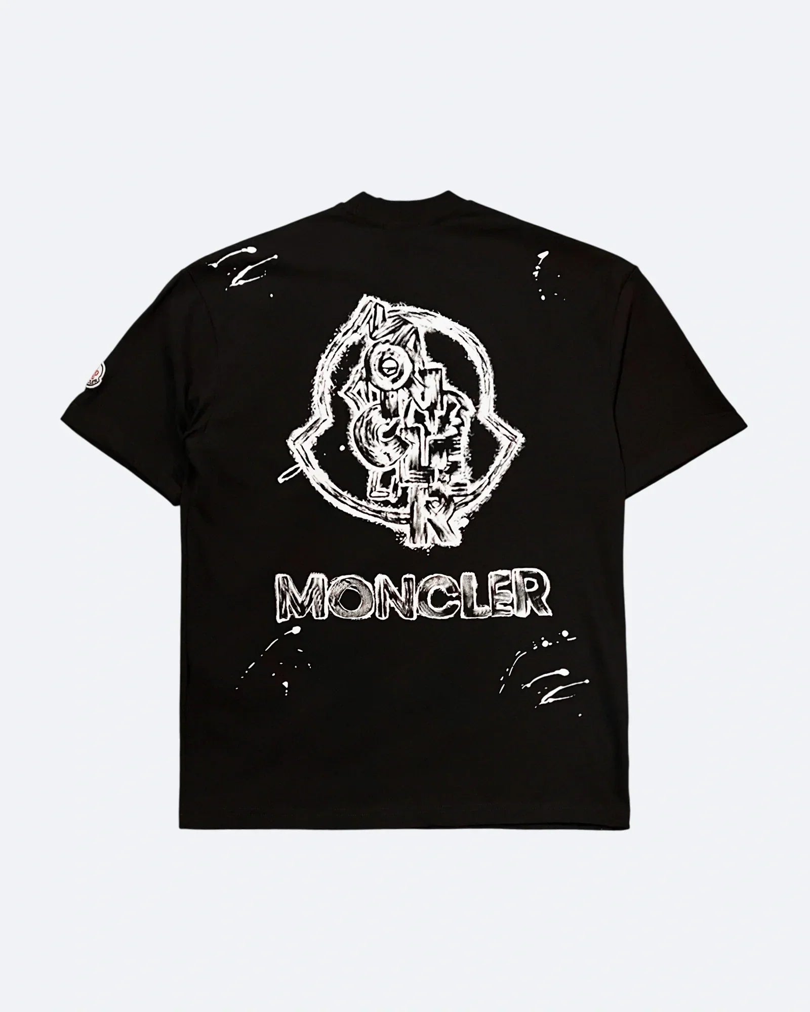 Moncler - Tričko s nakresleným logem - černé