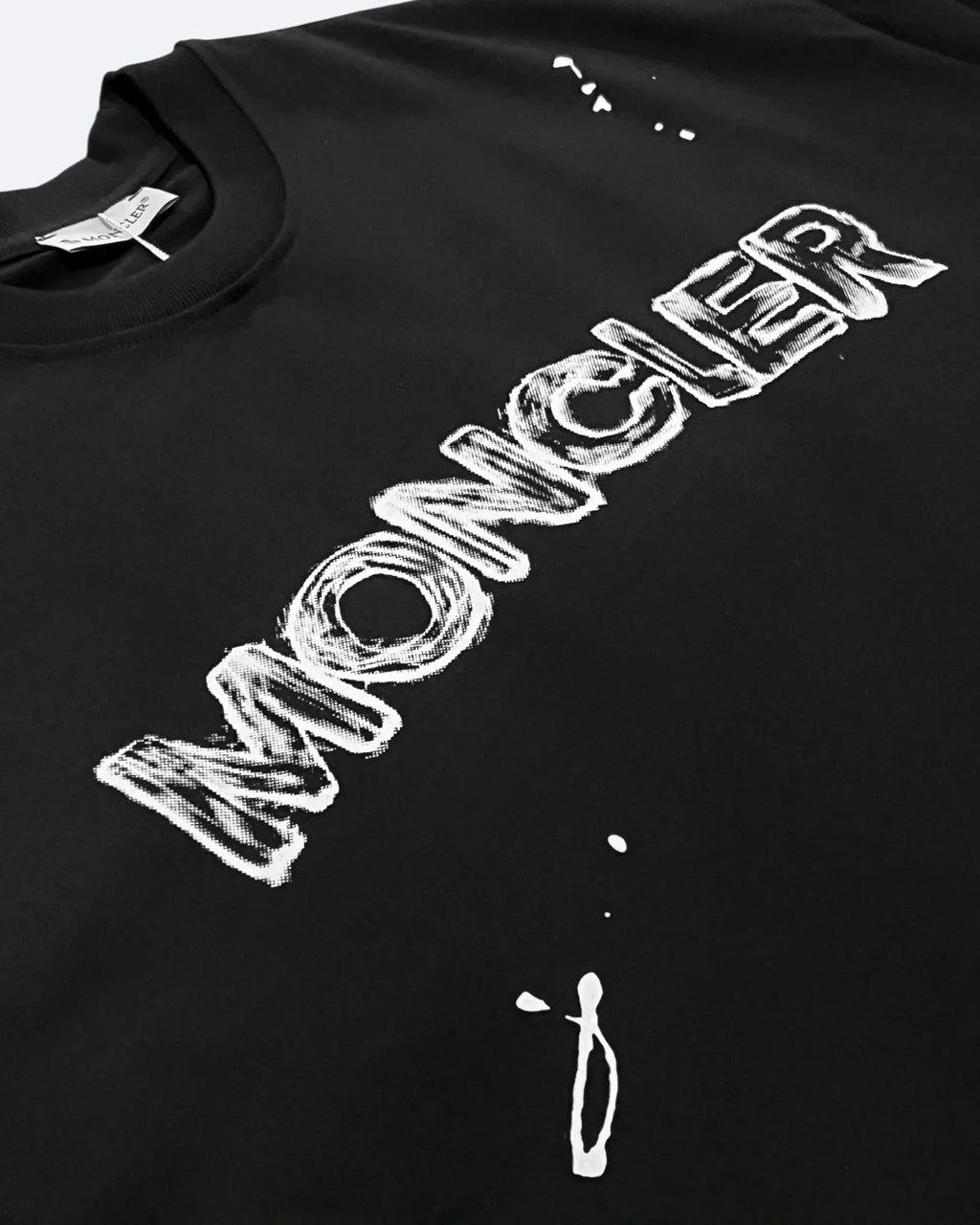 Moncler - Tričko s nakresleným logem - černé