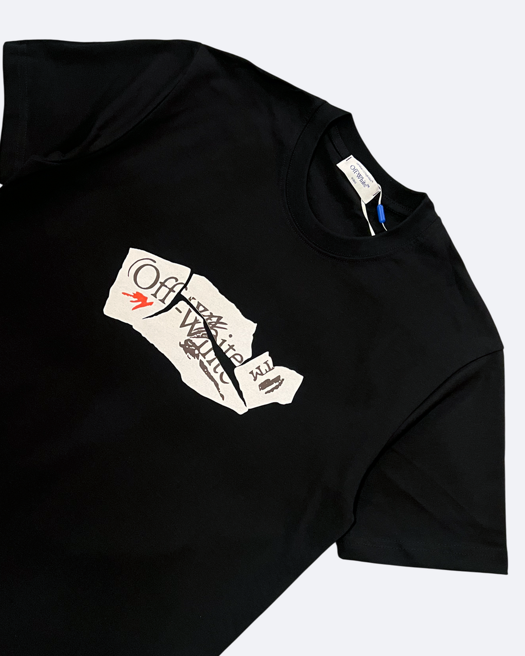 Off-White - Tričko s grafikou Paper Arrow - černé