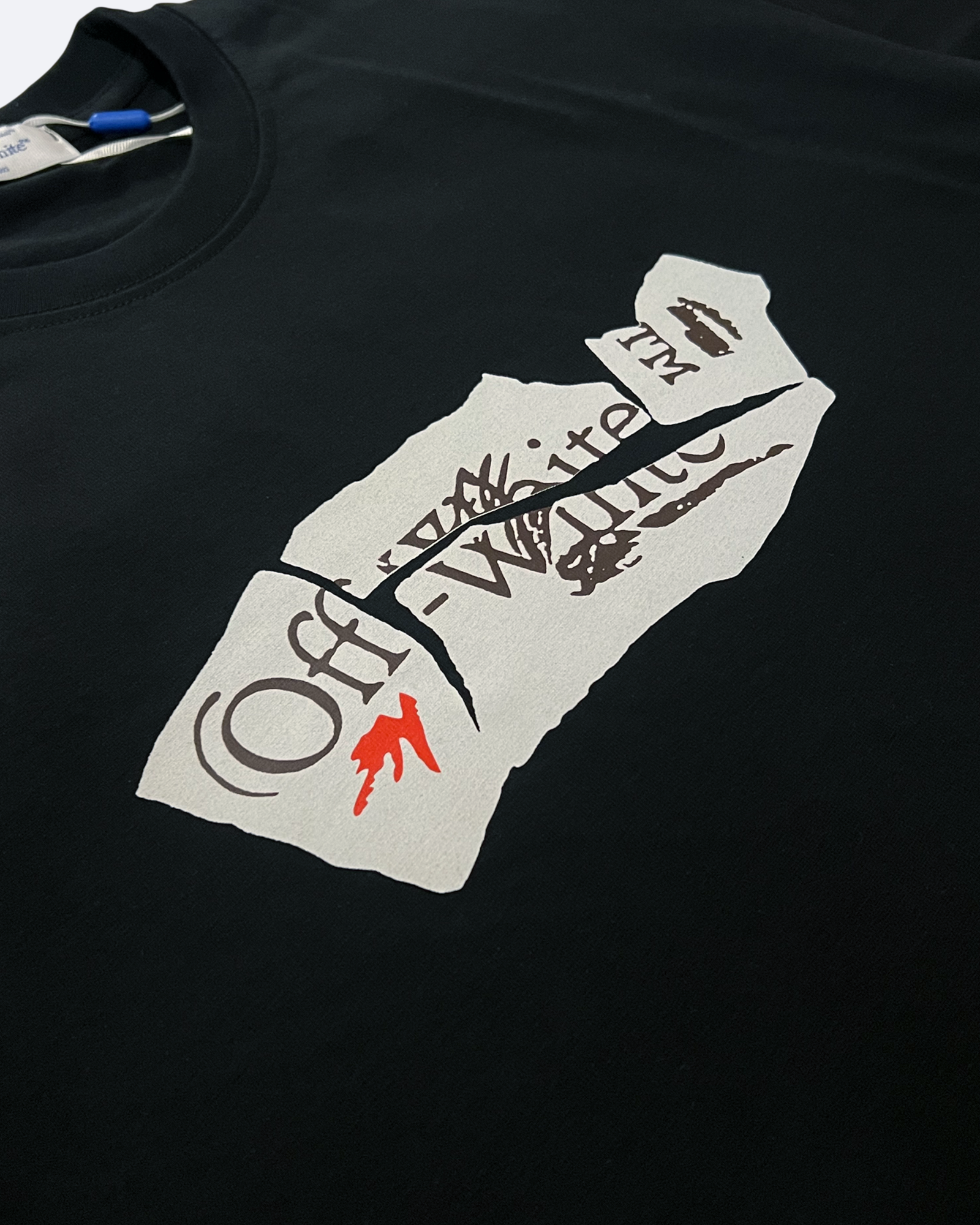 Off-White - Tričko s grafikou Paper Arrow - černé
