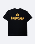 Balenciaga – Žluté tričko s logem Plank – Černé