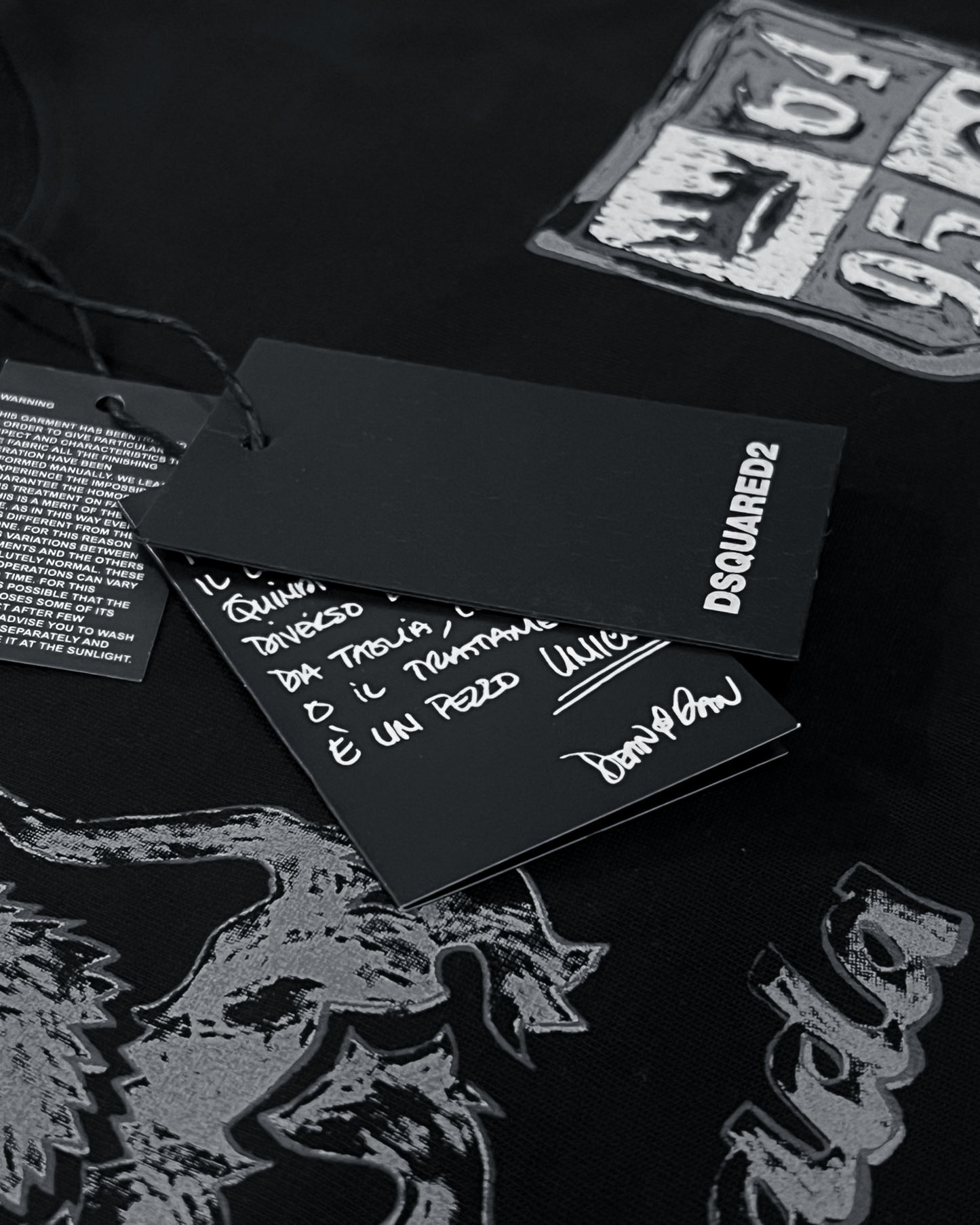 Dsquared2 - Tričko s grafikou štítu - Černá