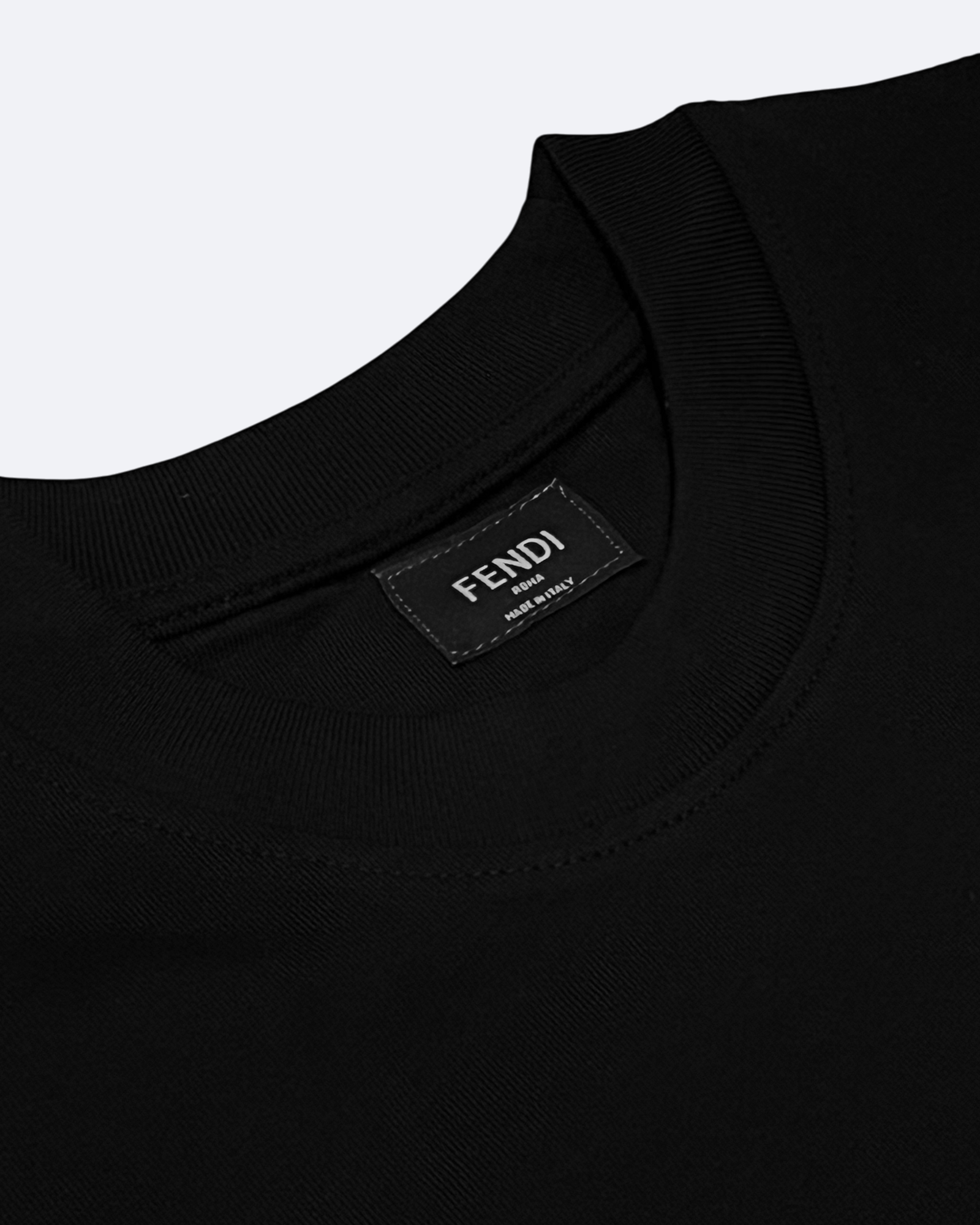 Fendi – černé tričko s korálovou výšivkou