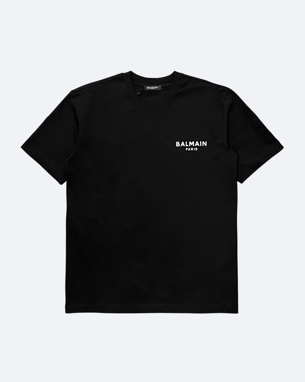 Balmain - Tričko s chlupatým logem - Černá