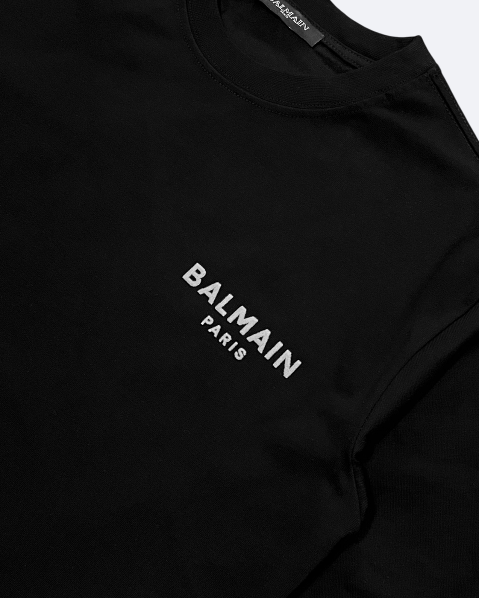 Balmain - Tričko s chlupatým logem - Černá