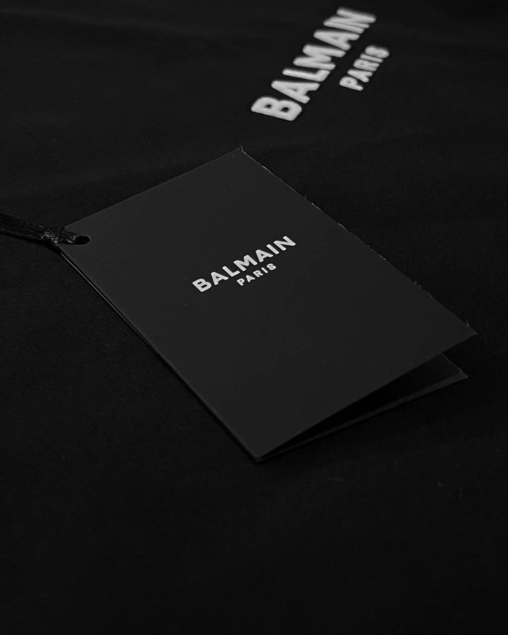 Balmain - Tričko s chlupatým logem - Černá