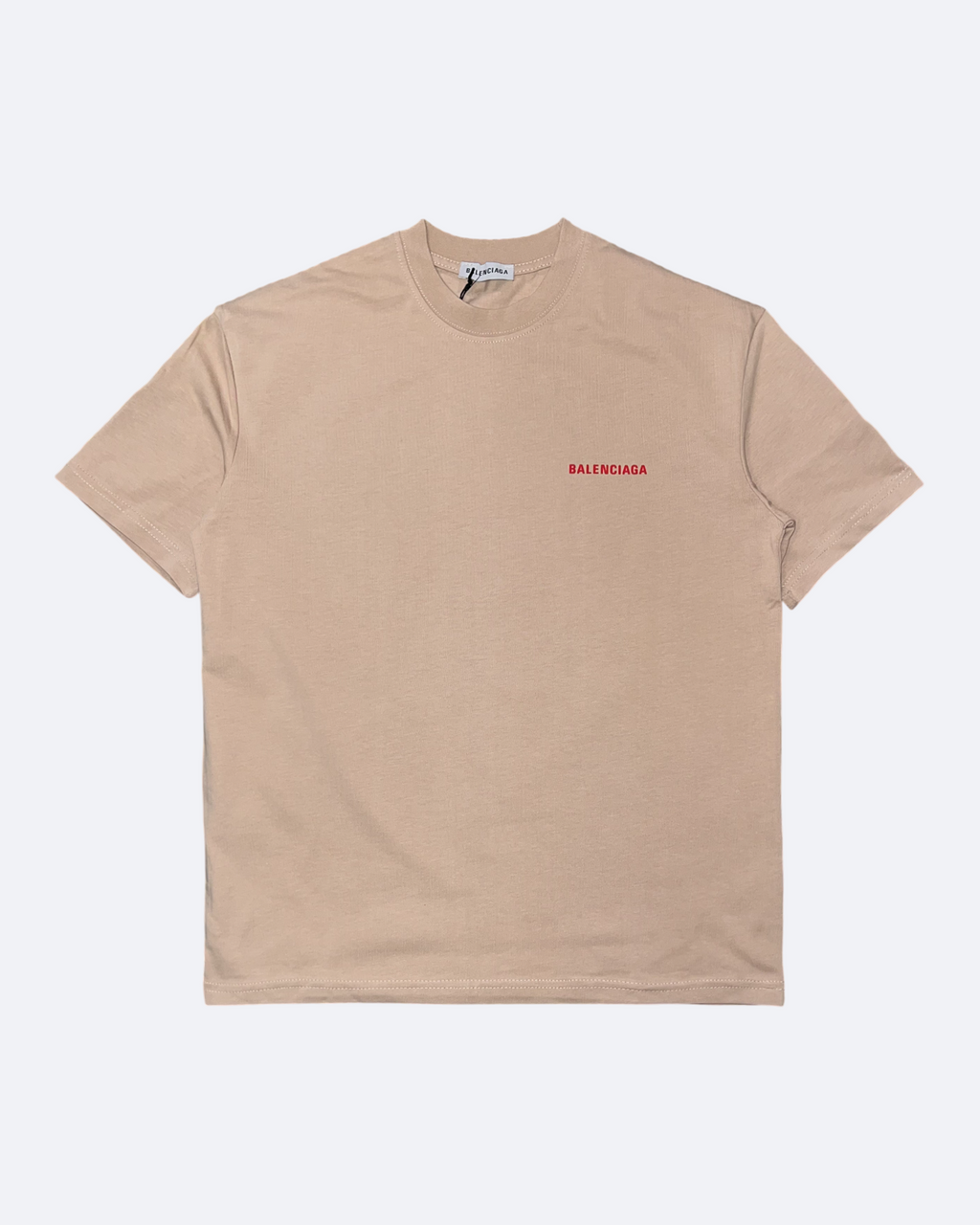 Balenciaga - Tričko Red Caution Tape - Béžové