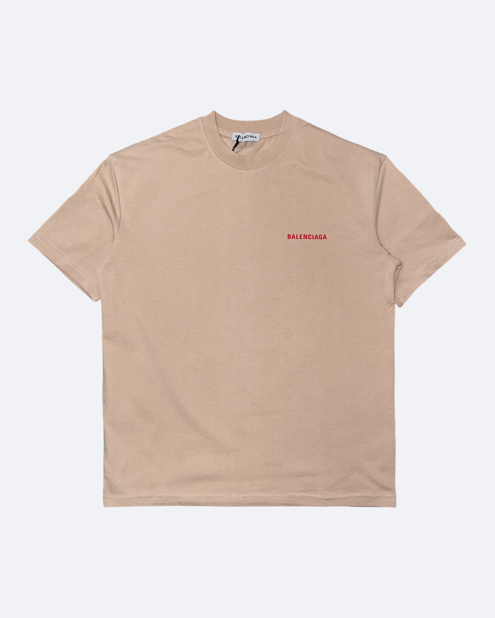 Balenciaga - Tričko Red Caution Tape - Béžové