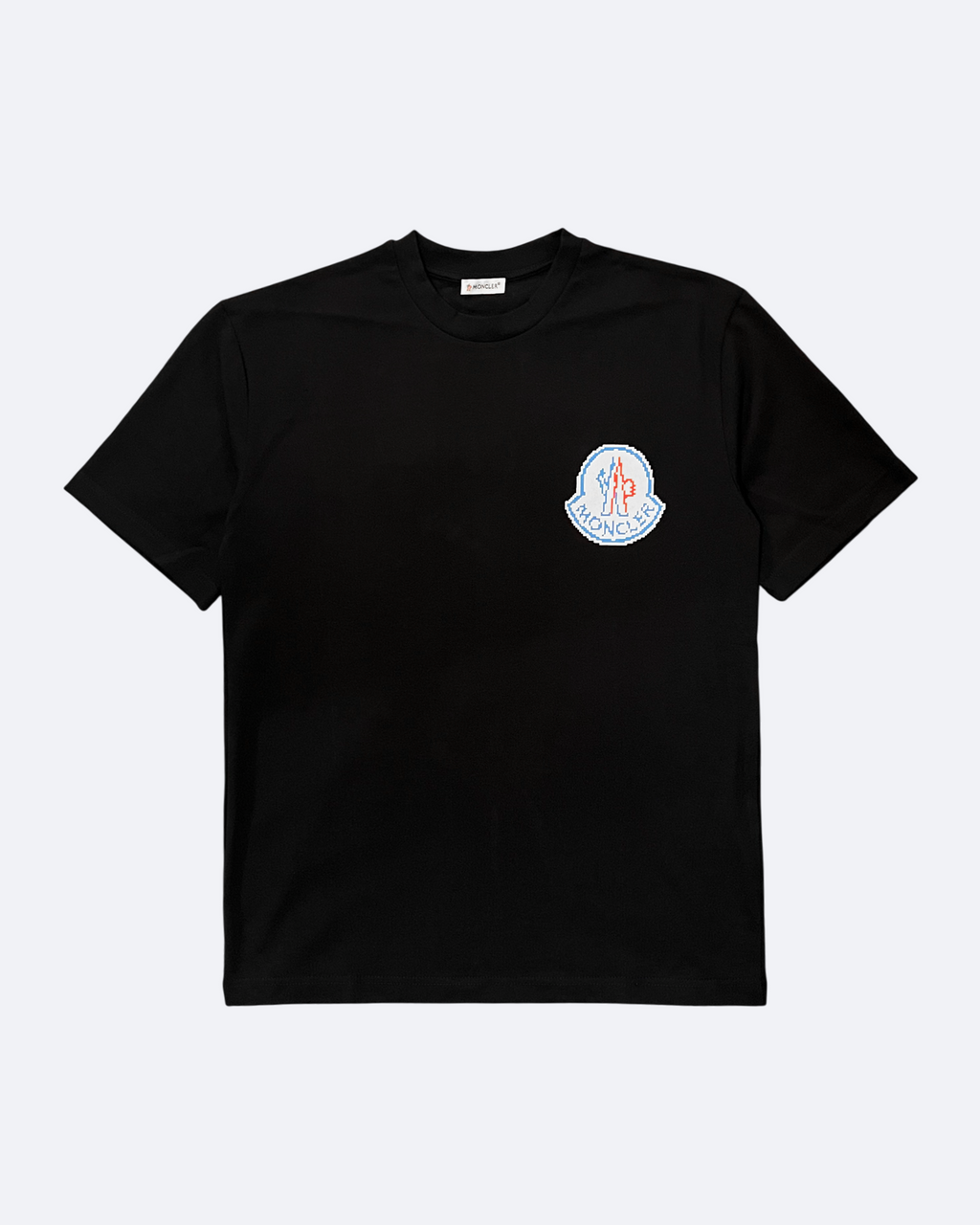 Moncler – Tričko s pixelovým logem – Černá
