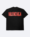 Balenciaga - červené tričko s výstražnou páskou - černé