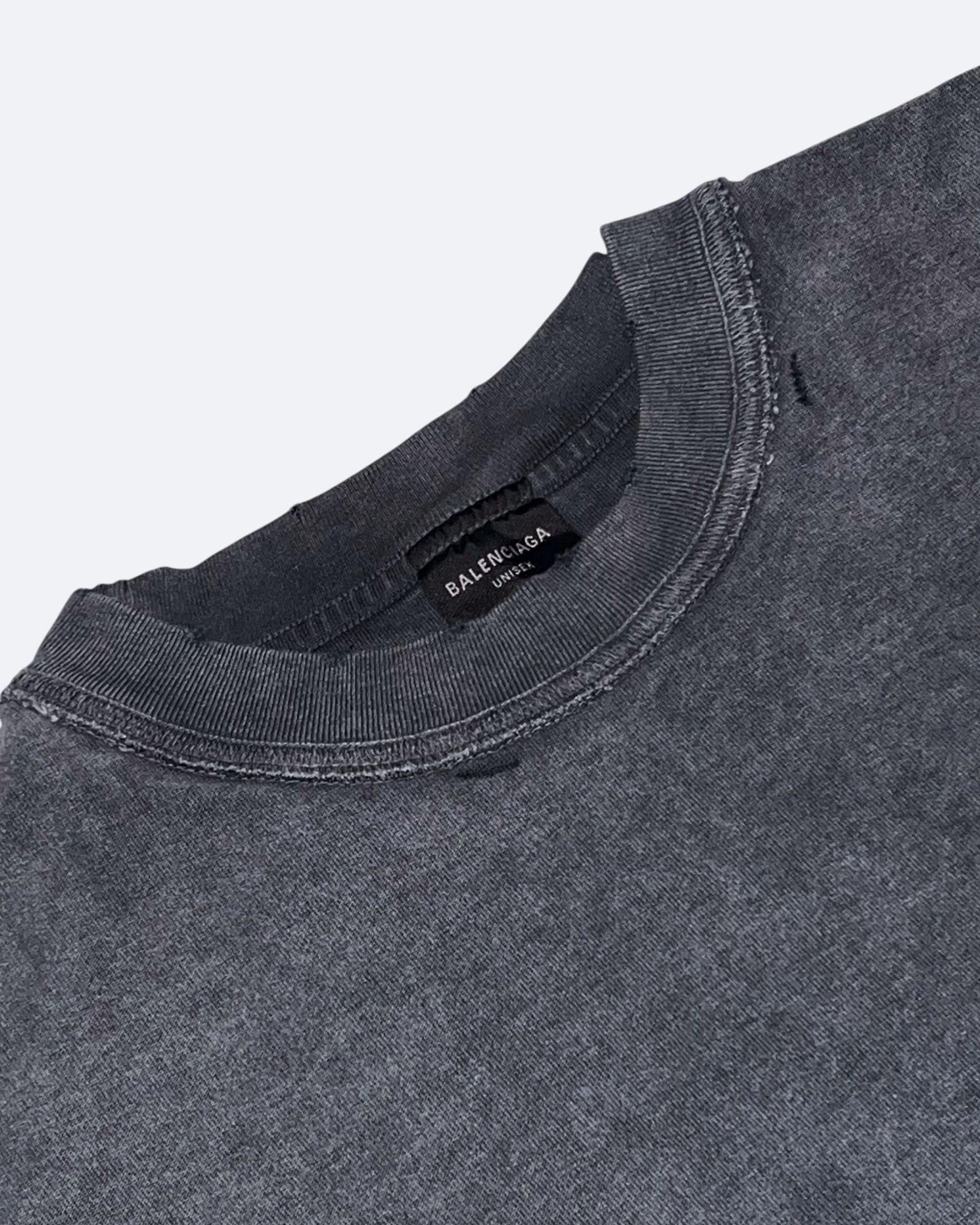 Balenciaga – tričko s obrácenou výšivkou – tmavě šedá