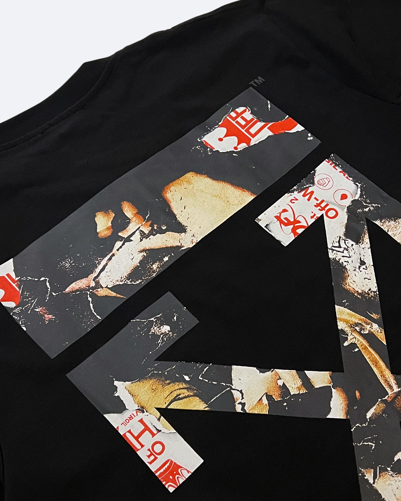 Off-White - Tričko Collage Arrow - černé