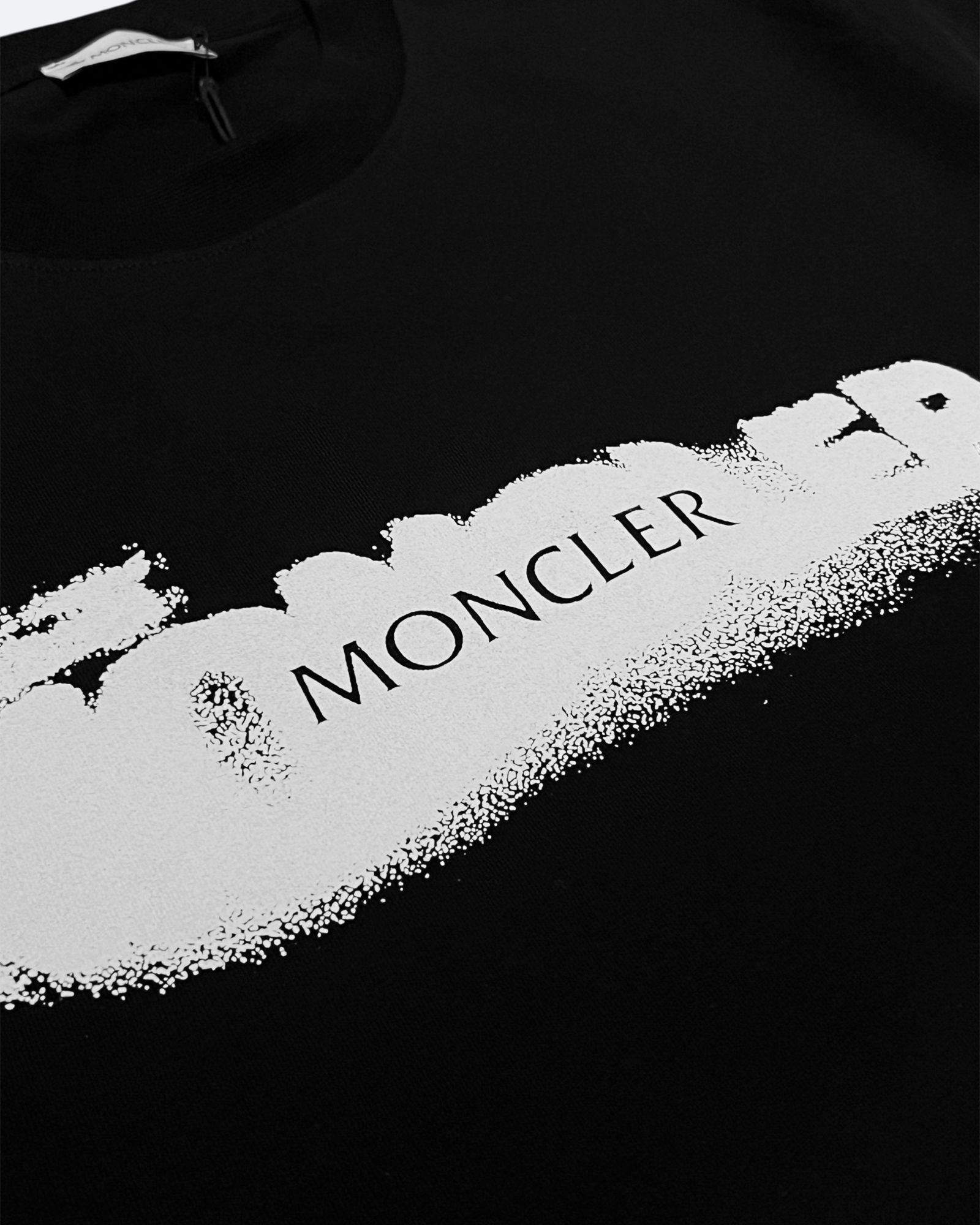 Moncler - Tričko s potiskem loga - Černá