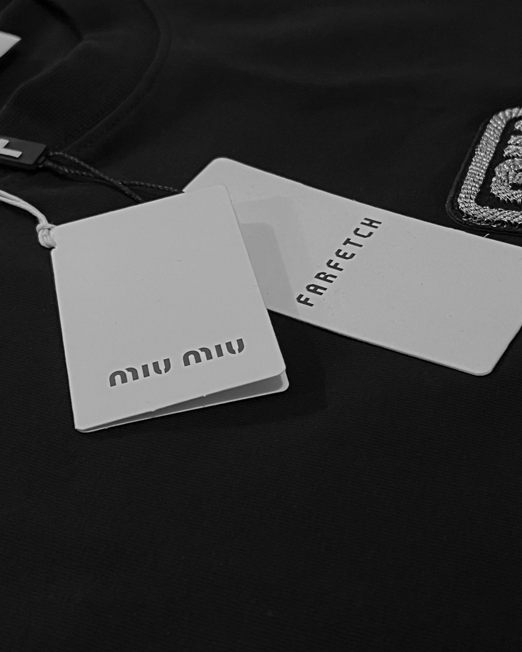 Miu Miu – tričko s logem – černé