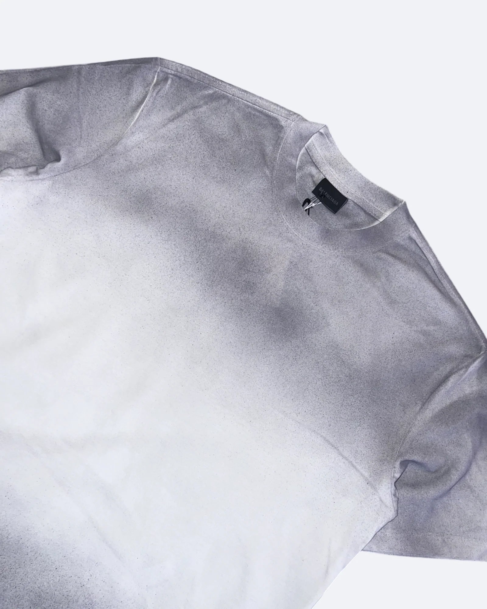 Balenciaga – Oversized tričko s kovovým logem – světle šedá