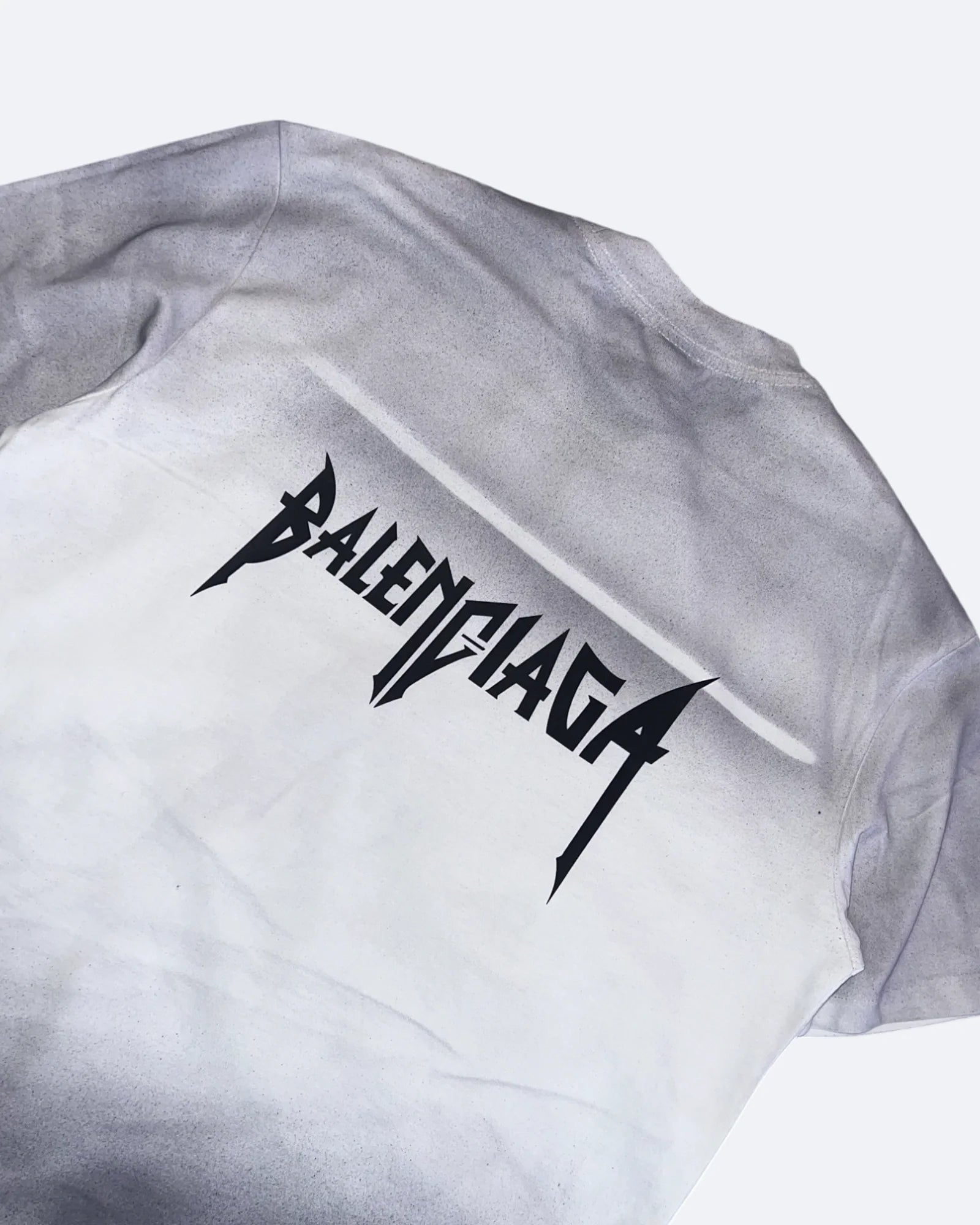 Balenciaga – Oversized tričko s kovovým logem – světle šedá