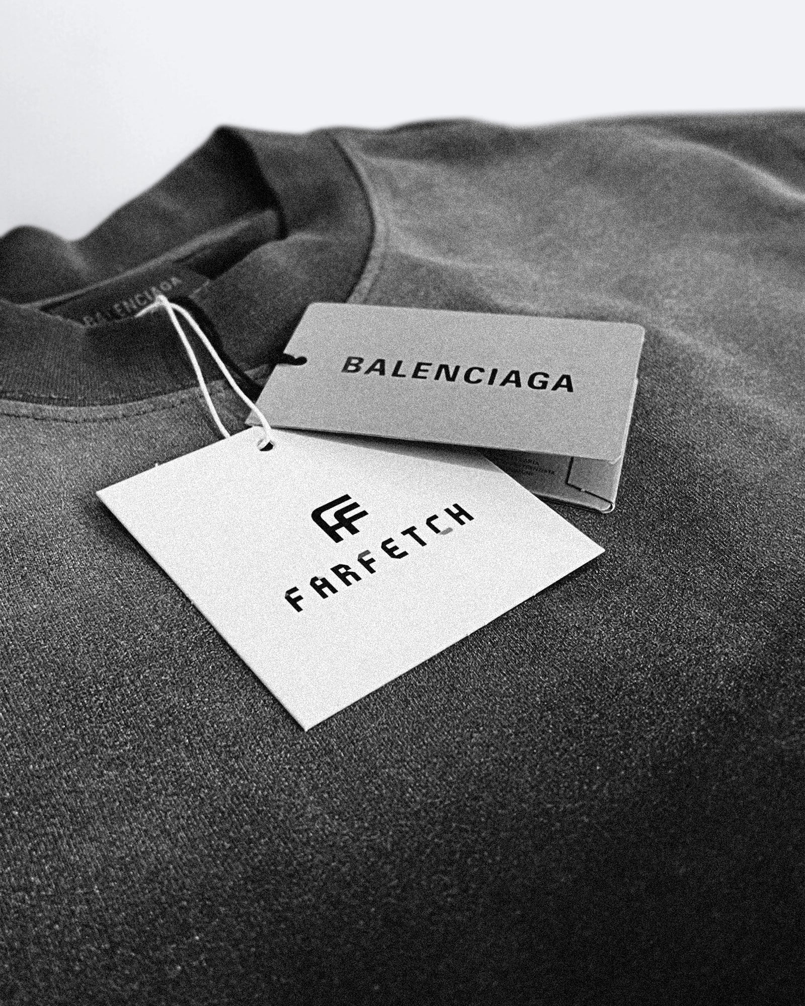 Balenciaga – Oversized tričko s kovovým logem – Tmavě šedá