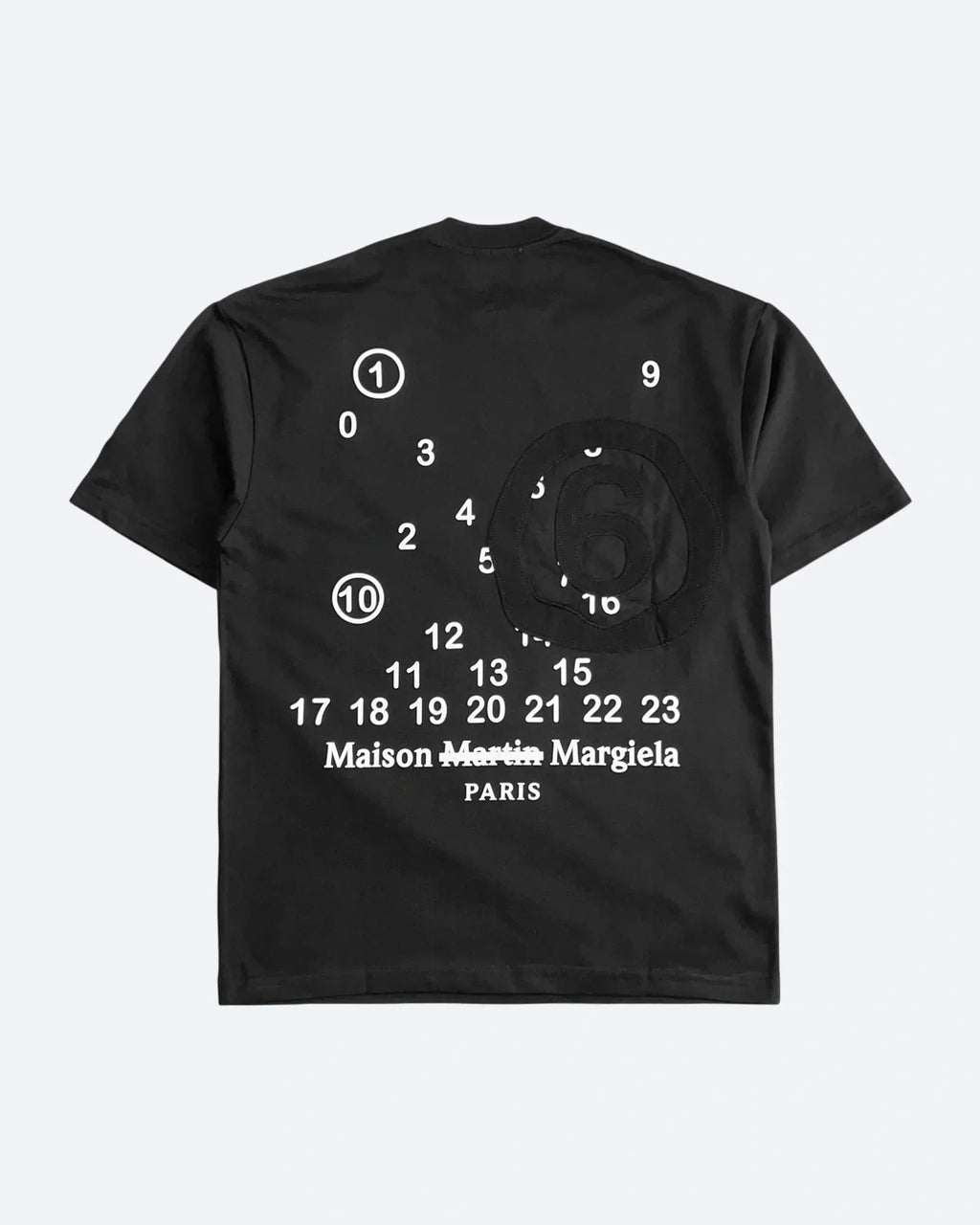 Maison Margiela – Tričko MM6 s motivem čísel – černé