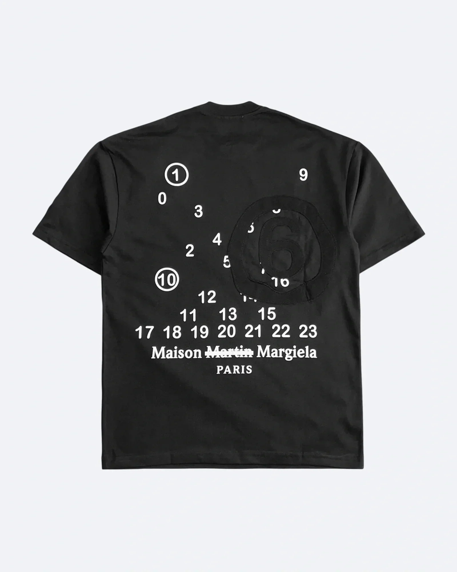Maison Margiela – Tričko MM6 s motivem čísel – černé