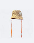 GC x The North Face – Oboustranný klobouk typu „bucket hat“ GG – béžová/oranžová
