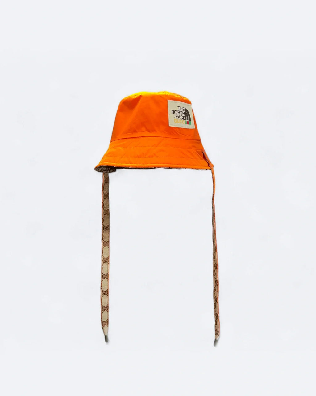 GC x The North Face – Oboustranný klobouk typu „bucket hat“ GG – béžová/oranžová