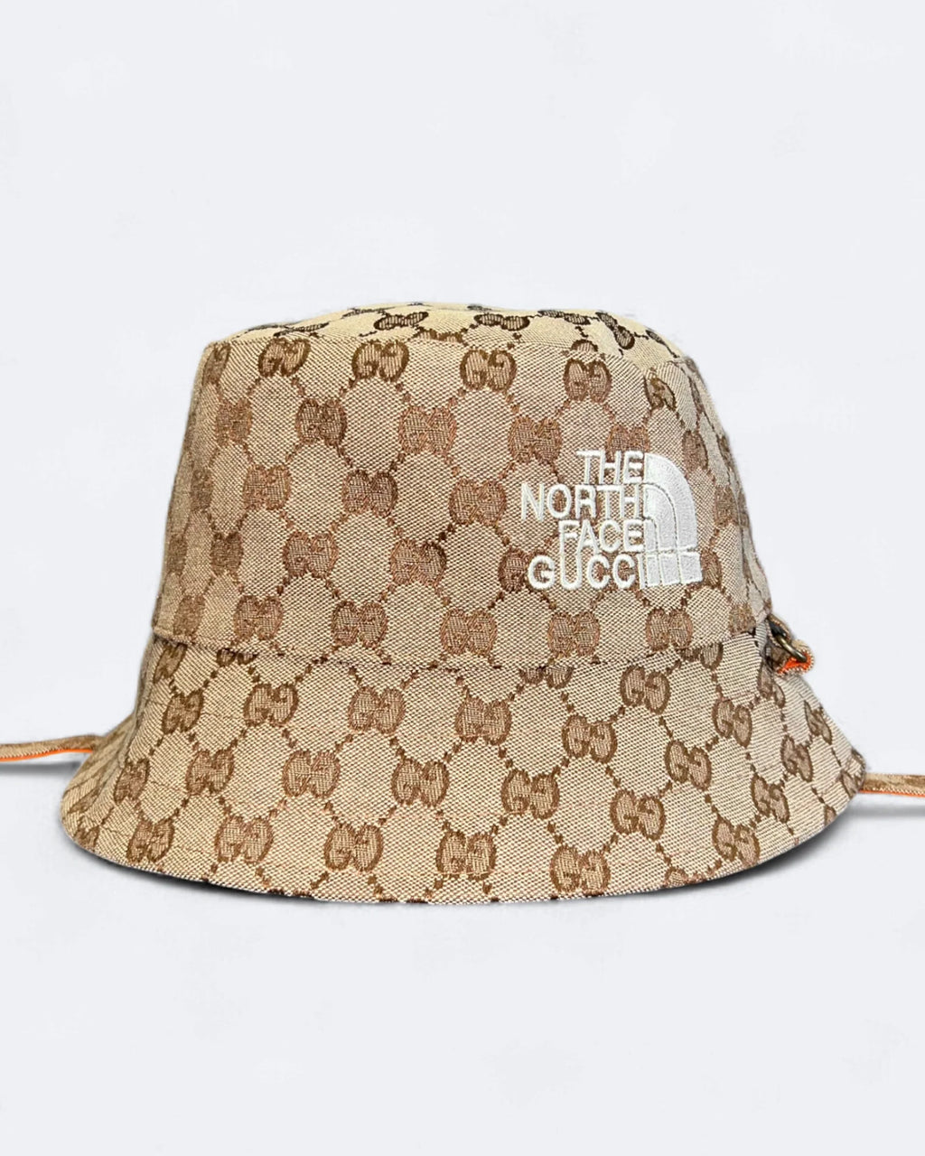 GC x The North Face – Oboustranný klobouk typu „bucket hat“ GG – béžová/oranžová