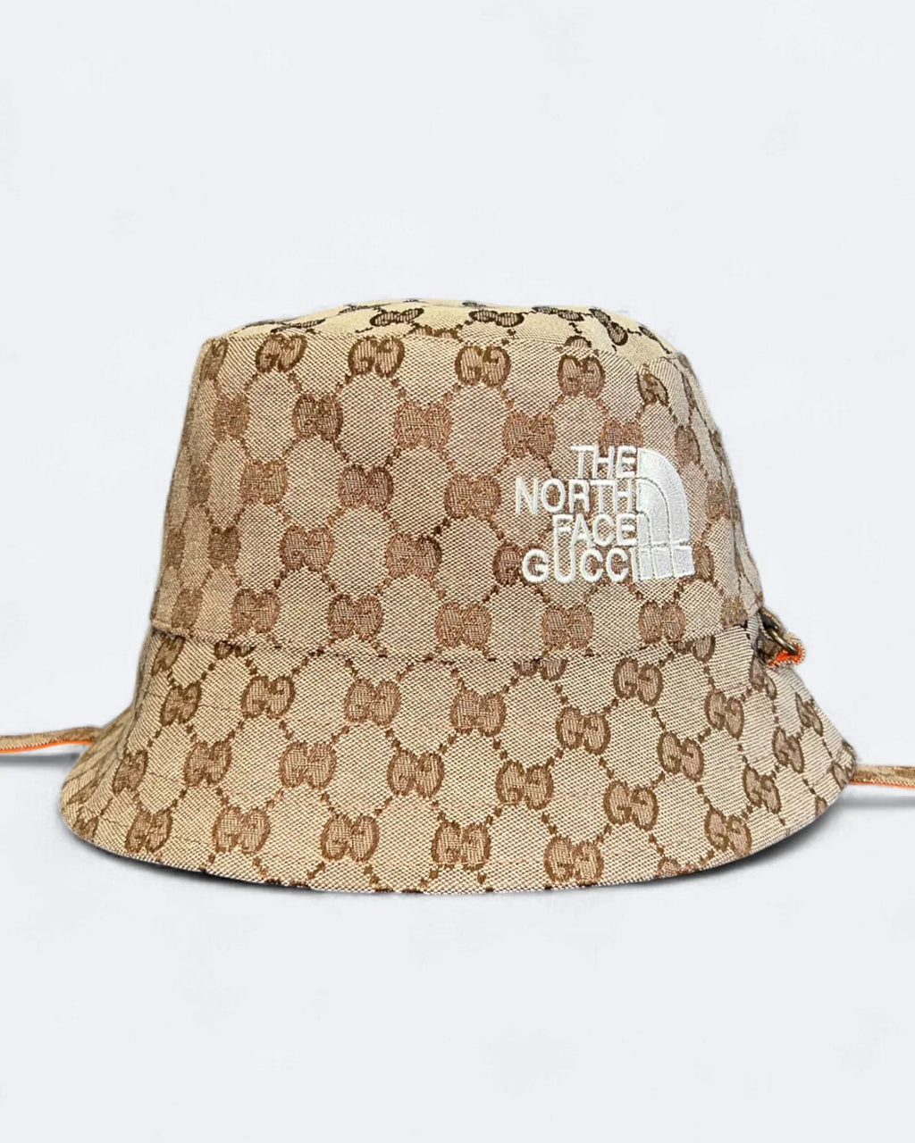 GC x The North Face – Oboustranný klobouk typu „bucket hat“ GG – béžová/oranžová