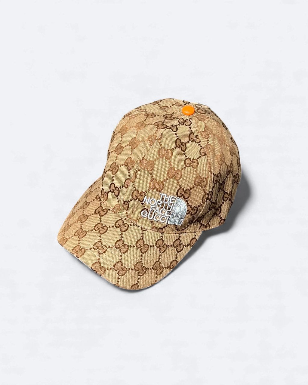 GC x The North Face – čepice GG vzor – béžová/oranžová