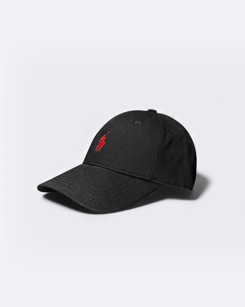 Ralph Lauren – Černá kšiltovka s červeným logem