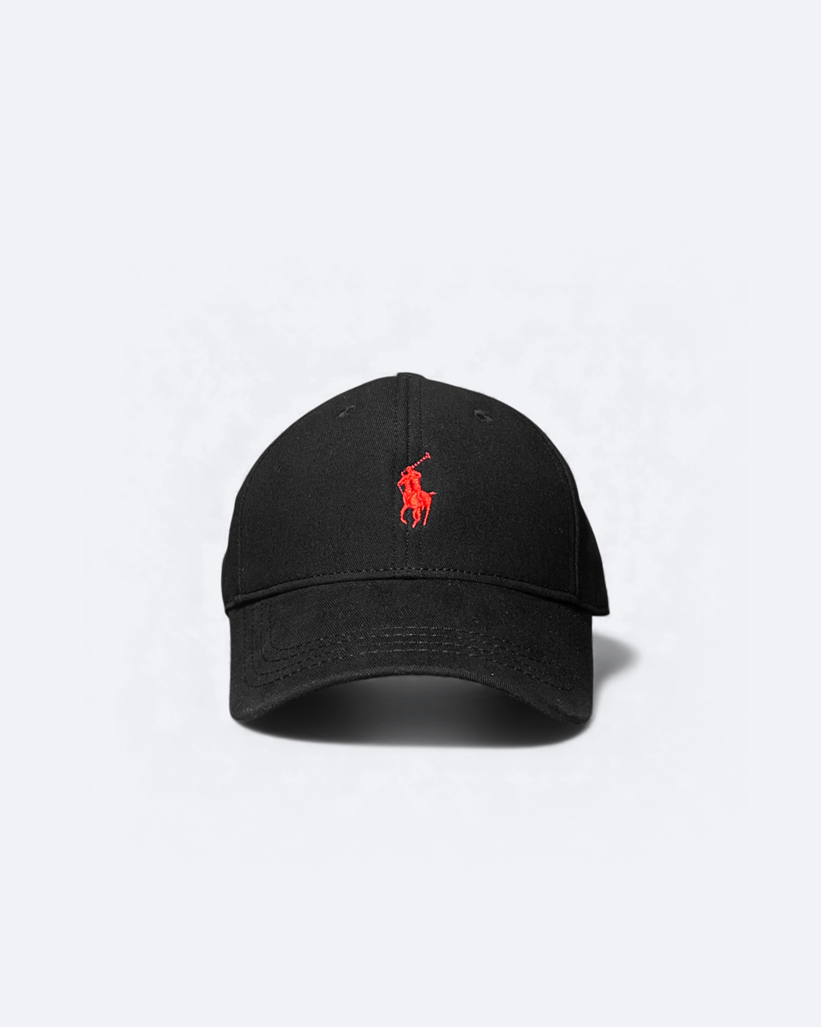 Ralph Lauren – Černá kšiltovka s červeným logem