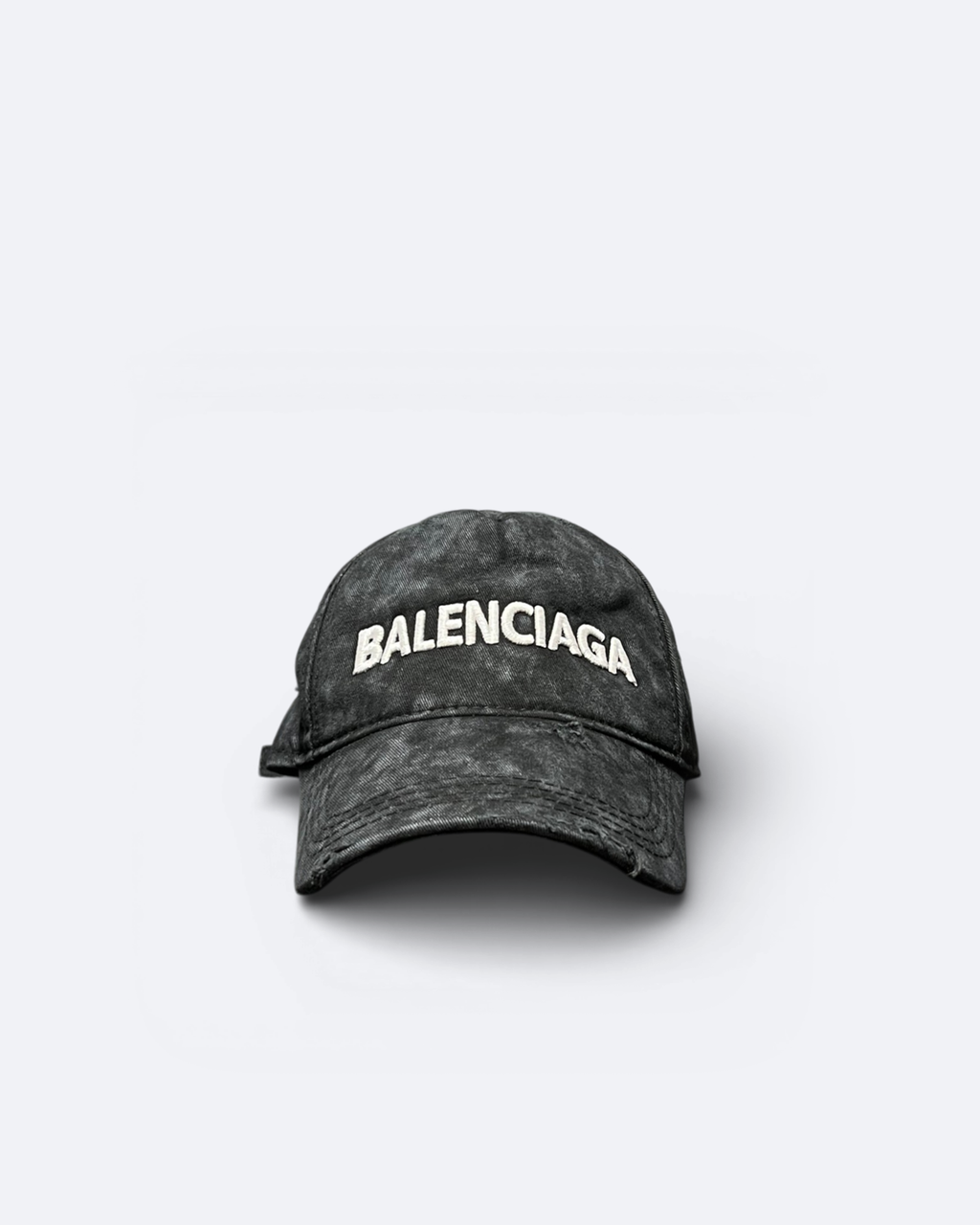 Balenciaga - Kšiltovka Distressed Logotype - černá/bílá