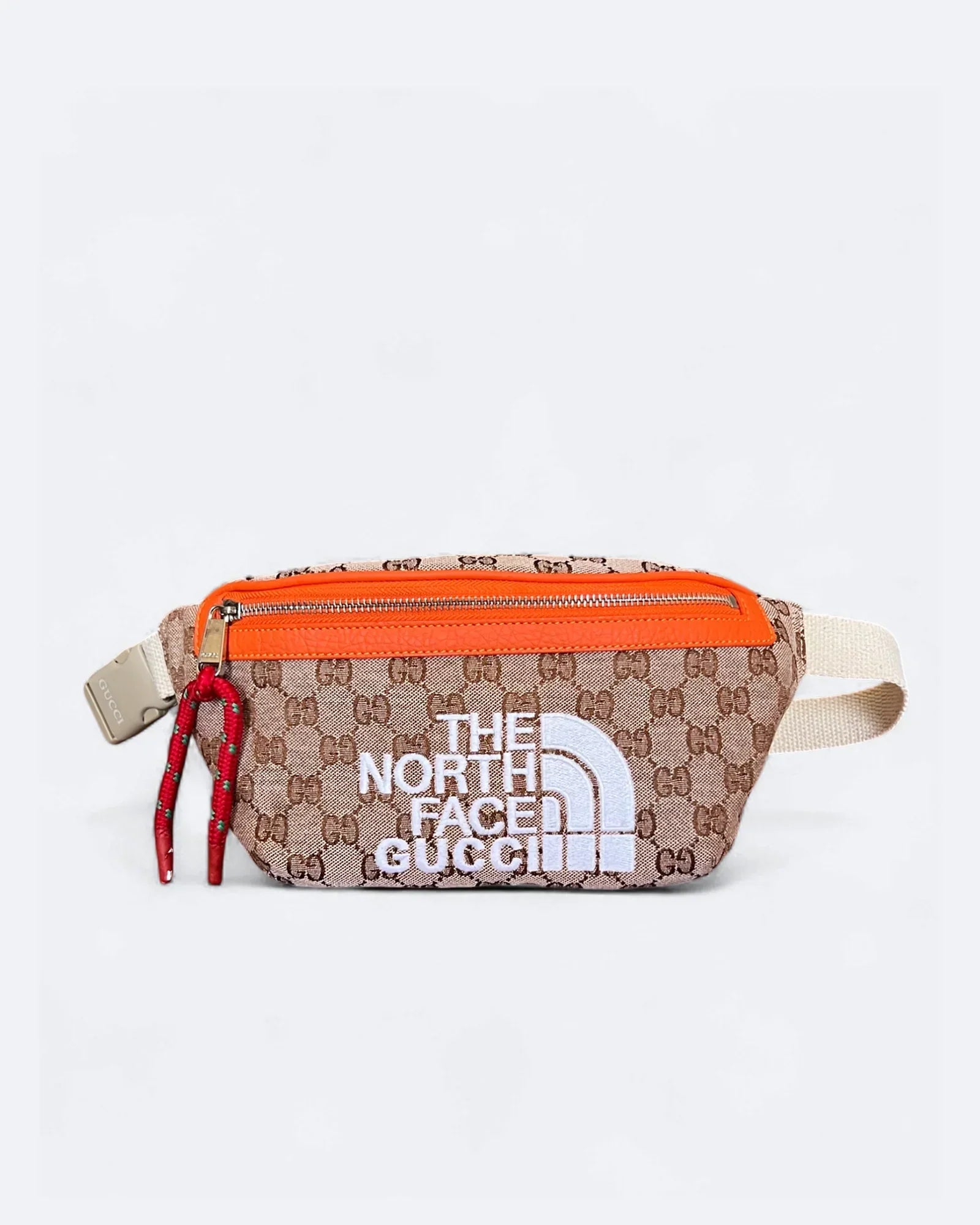 Gucci x The North Face - Crossbody taška GG Canvas - Béžová/Oranžová