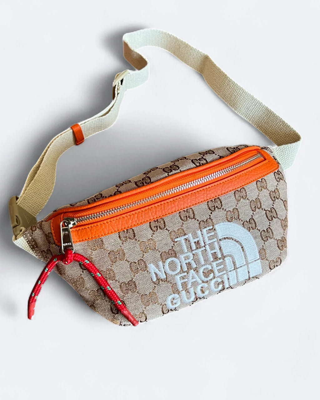 Gucci x The North Face - Crossbody taška GG Canvas - Béžová/Oranžová