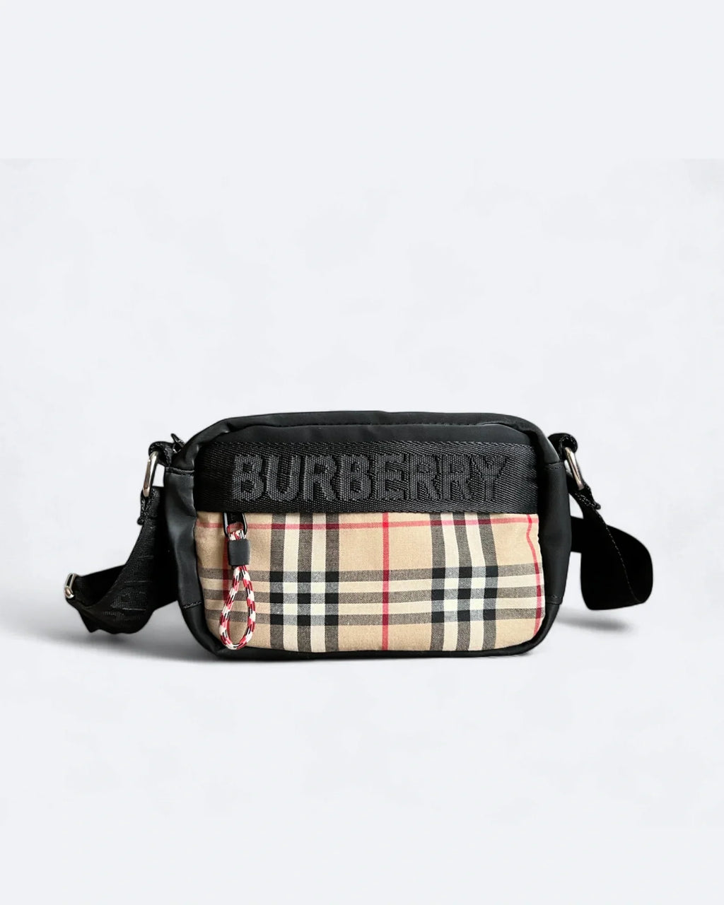 Burberry – Crossbody taška se vzorem kostky – černá