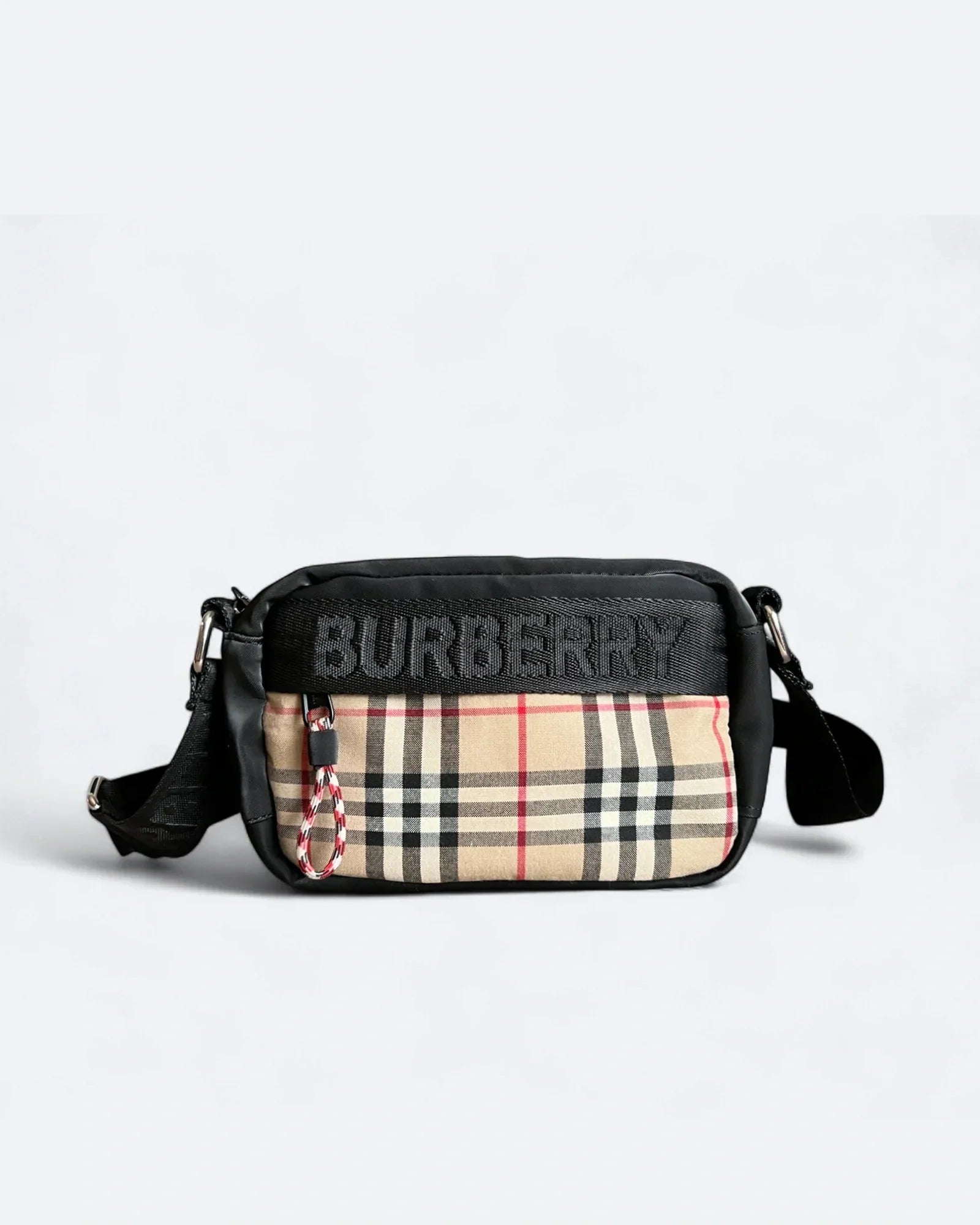 Burberry – Crossbody taška se vzorem kostky – černá