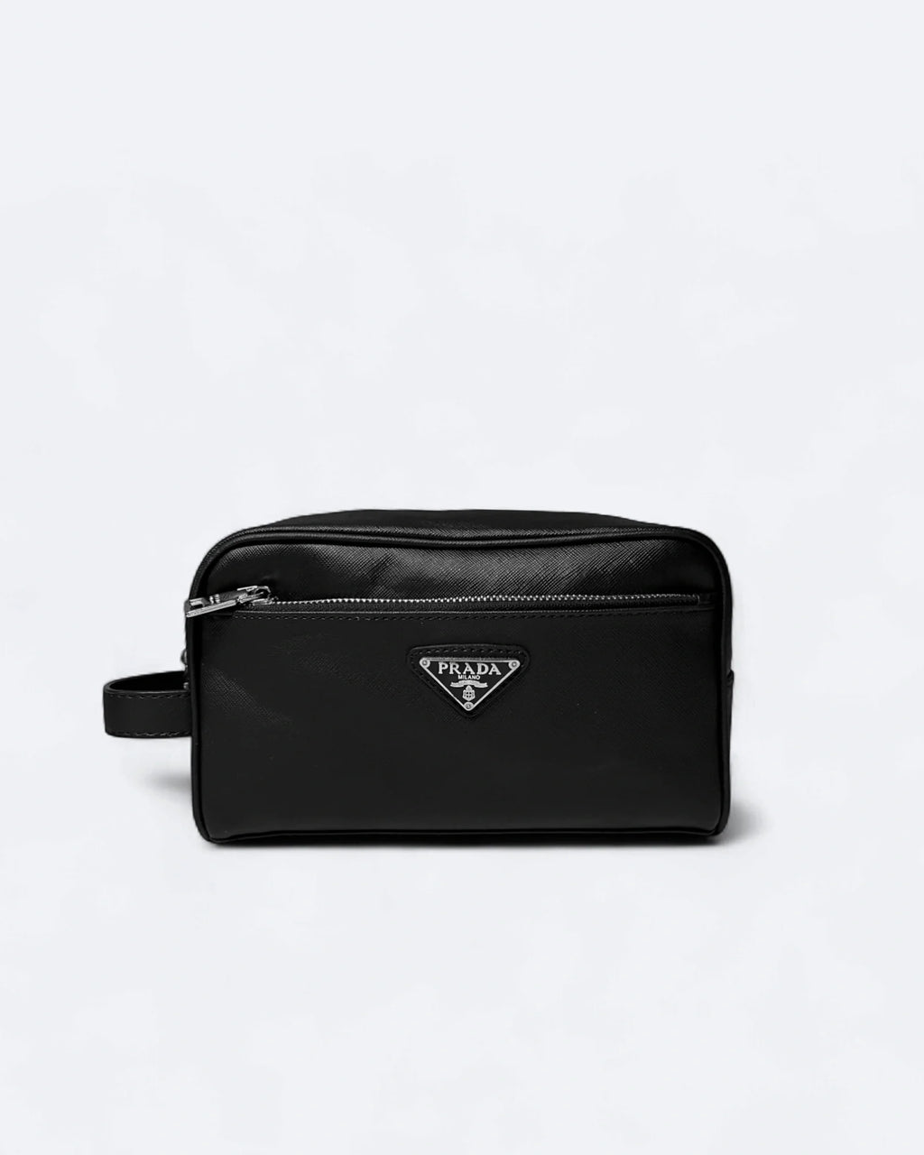 Prada - Kožená kabelka na ruku s logem - černá