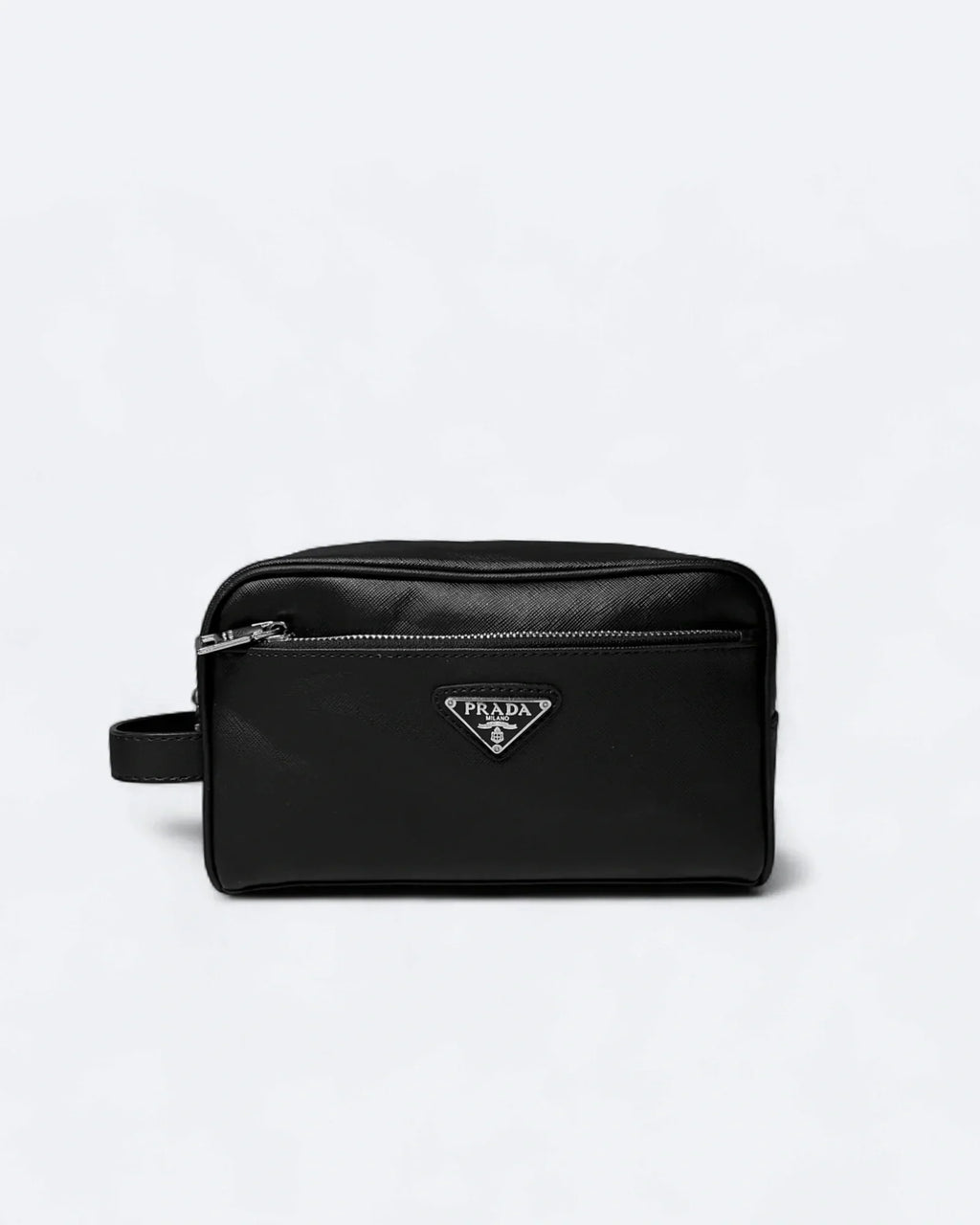 Prada - Kožená kabelka na ruku s logem - černá