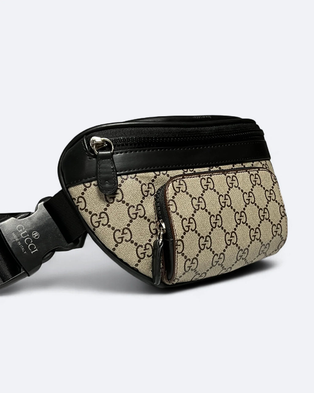 GC - Plátěná crossbody taška GG – béžová/černá