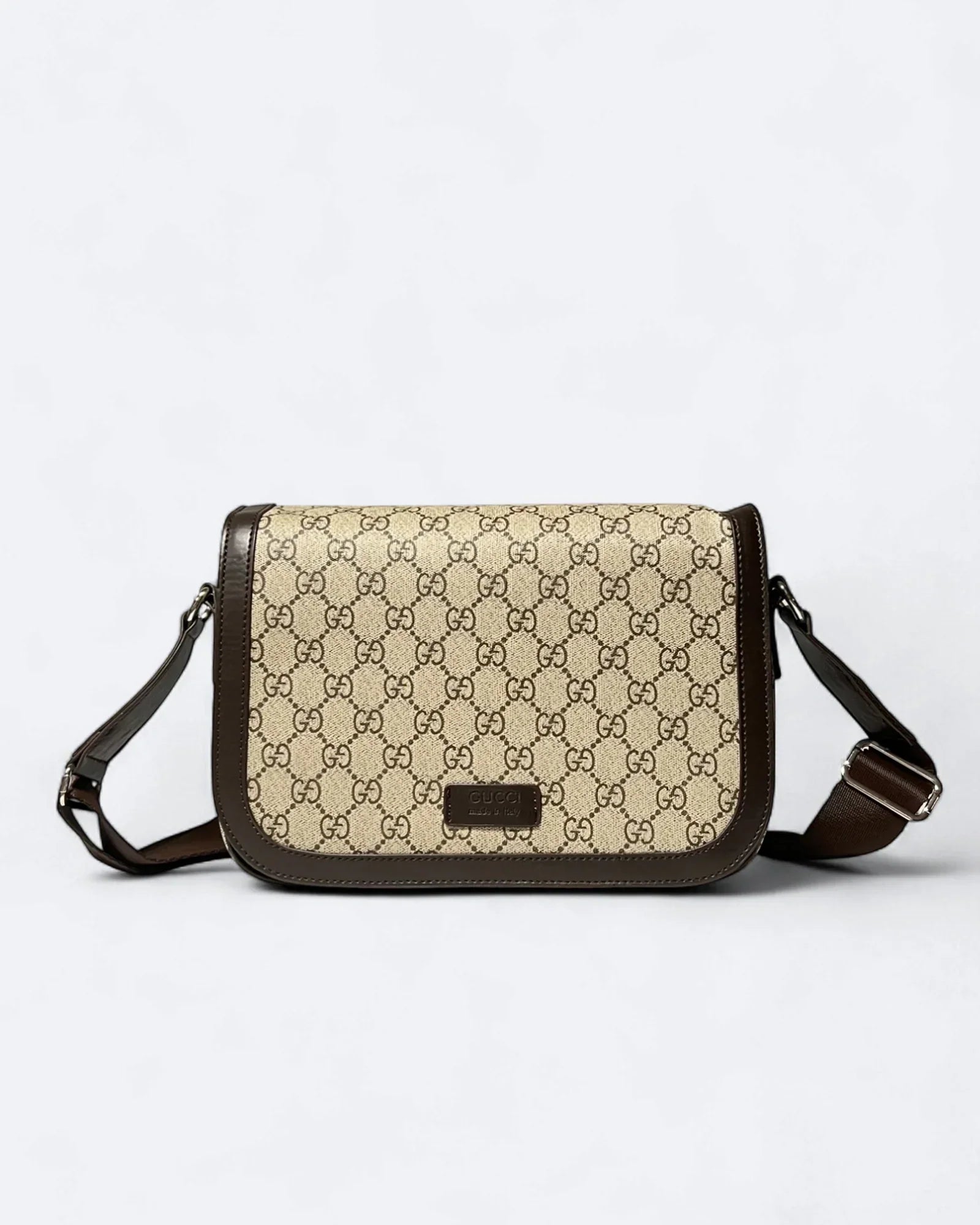 GC – Messenger bag GG Canvas – béžová/hnědá