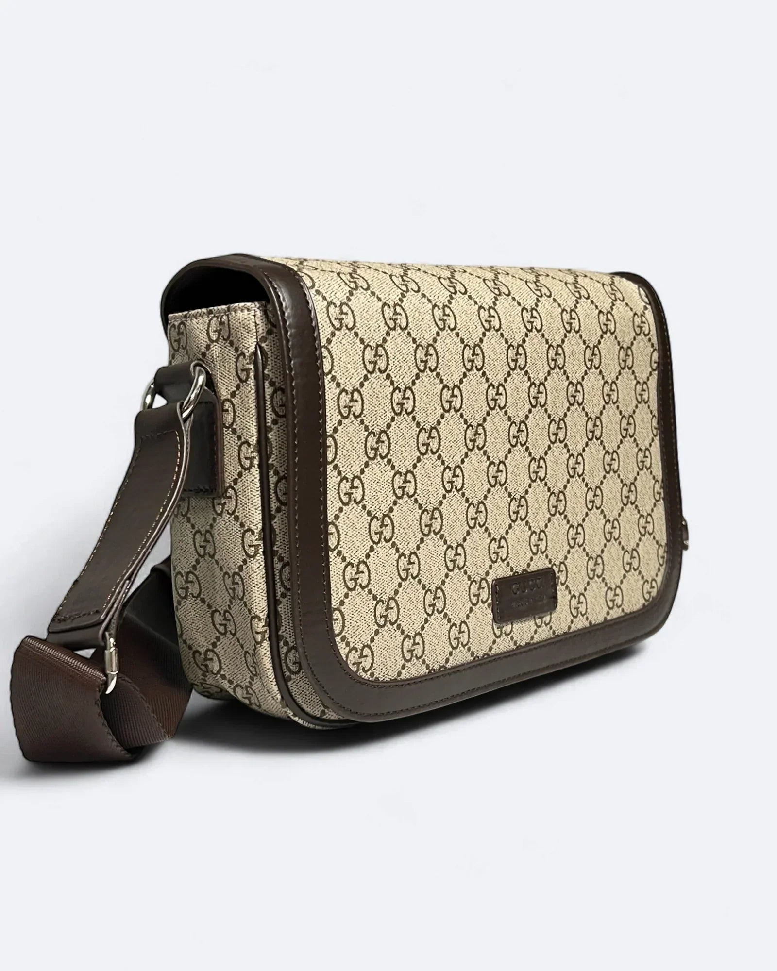 GC – Messenger bag GG Canvas – béžová/hnědá