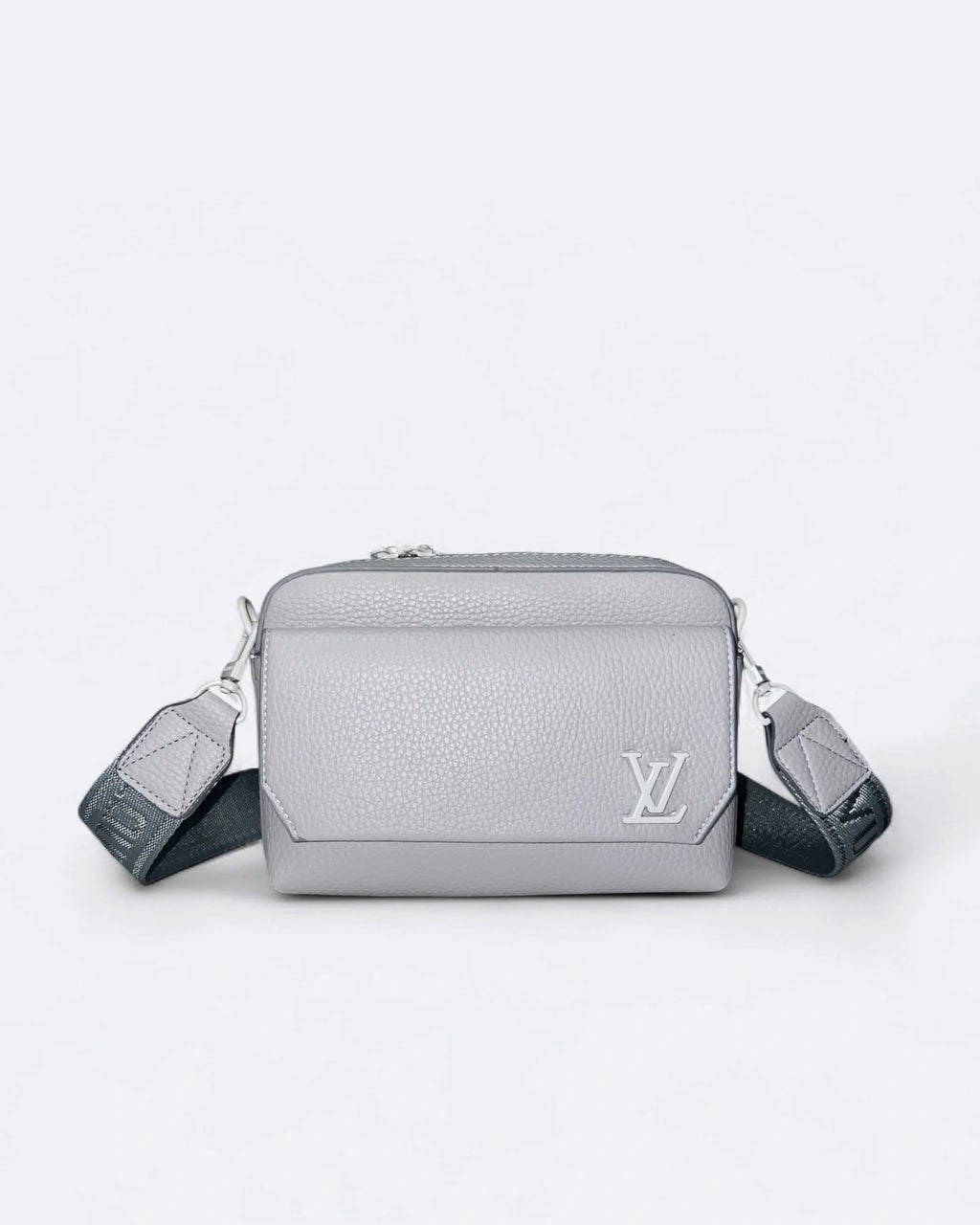 LVTN – Kožená mini messenger brašna – světle šedá
