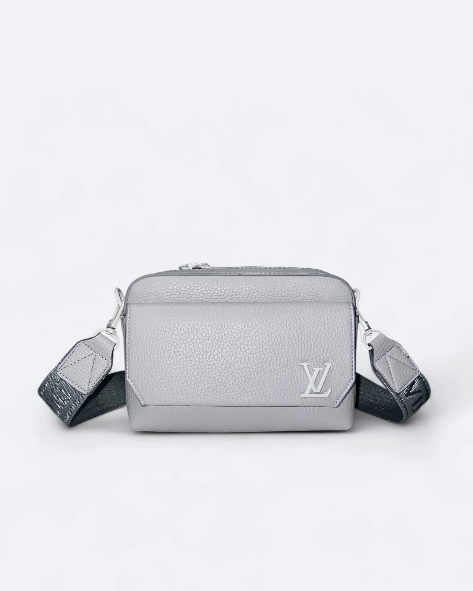 LVTN – Kožená mini messenger brašna – světle šedá